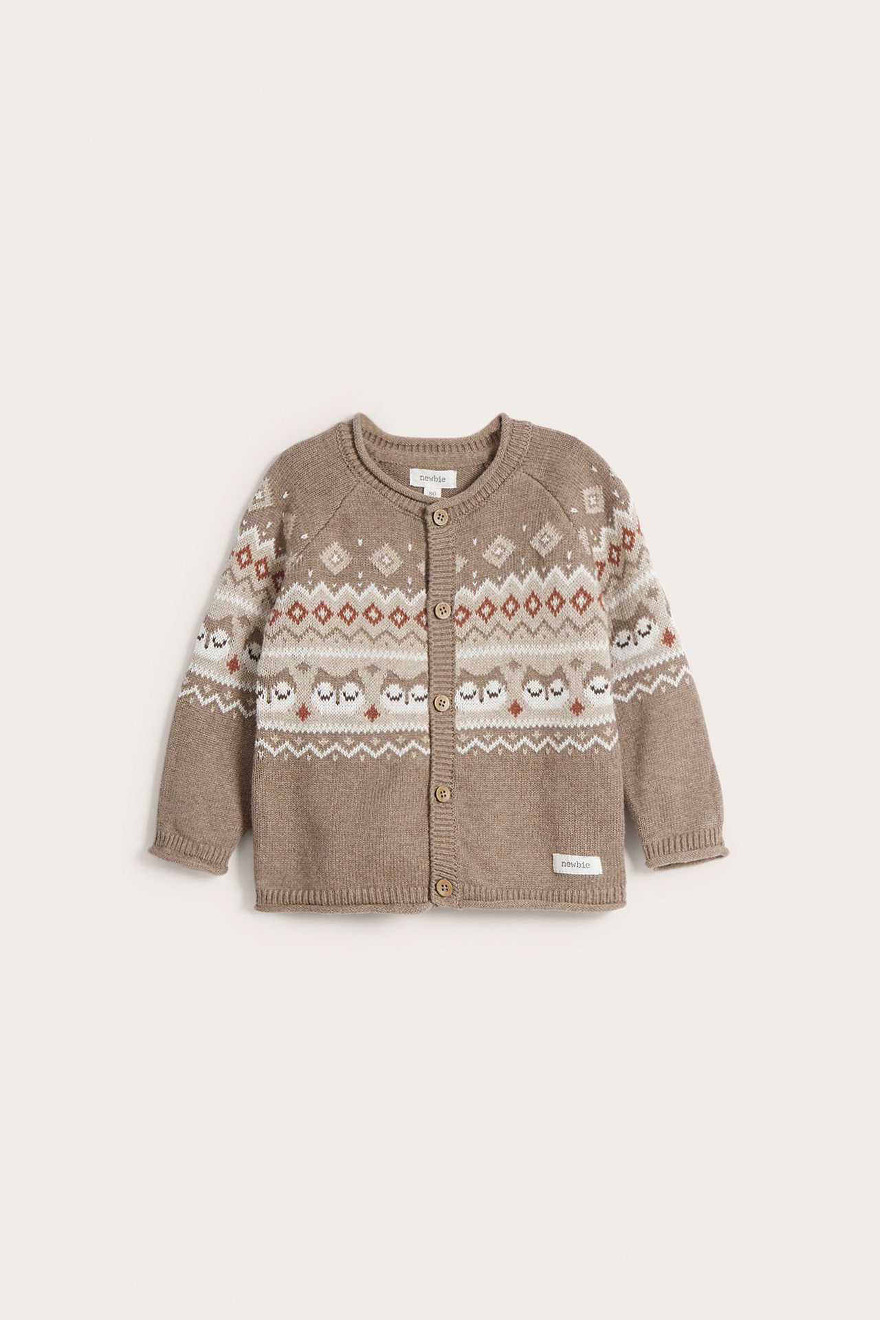 Jaquardstrikket cardigan