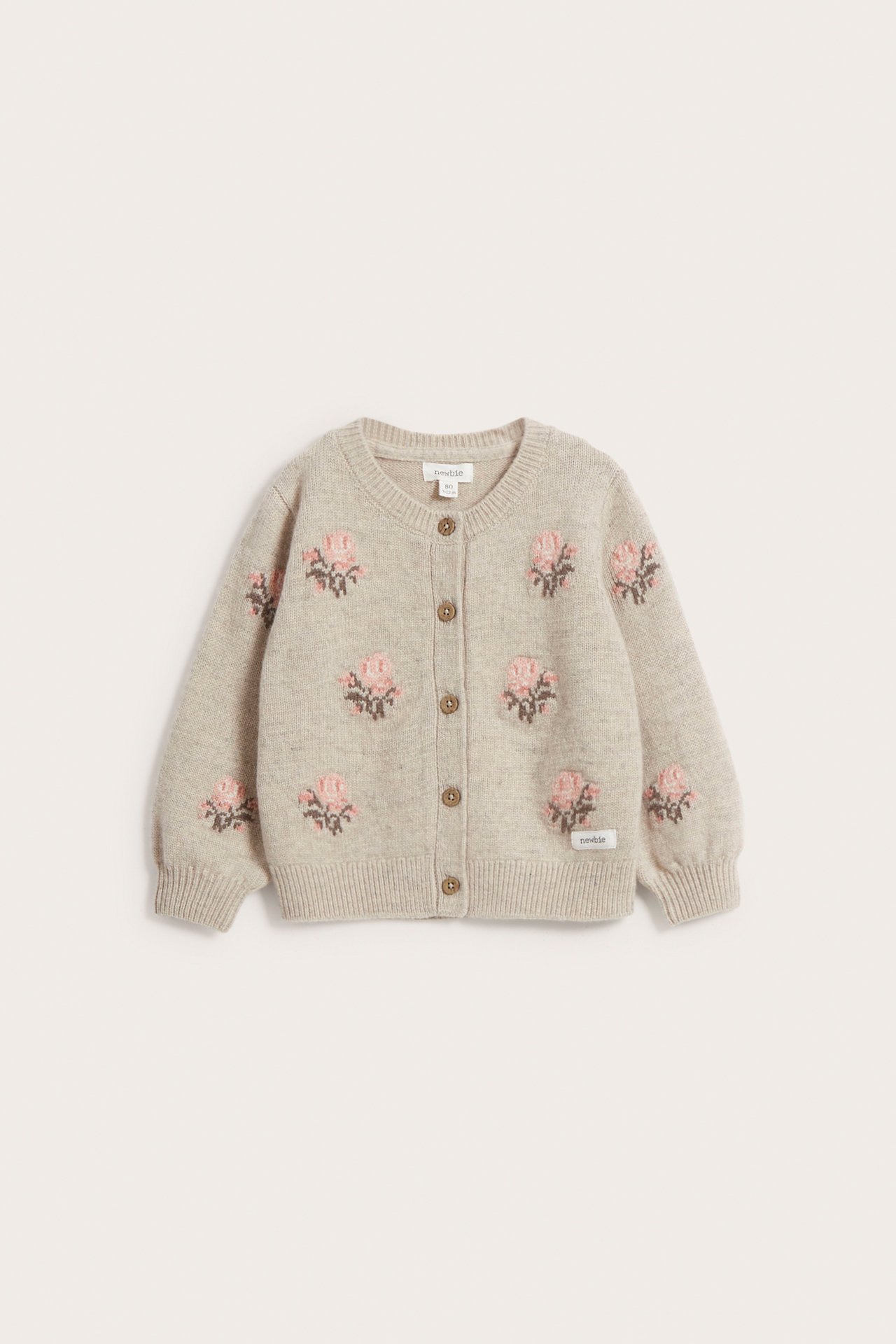 Blomstrete cardigan i ull