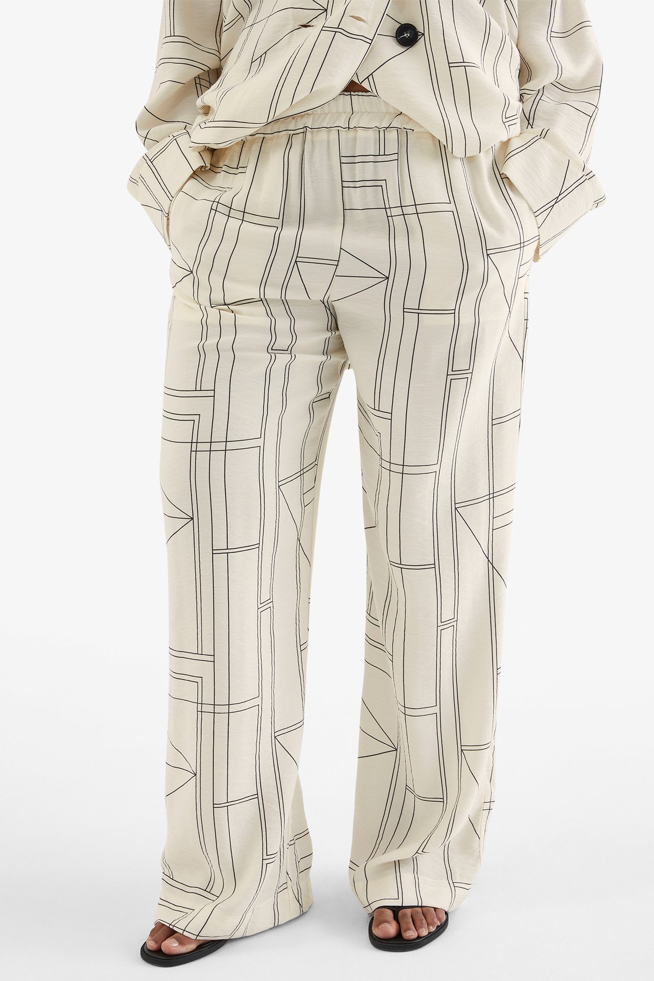 Spodnie wciągane - Offwhite - 168cm / Storlek: M - 2
