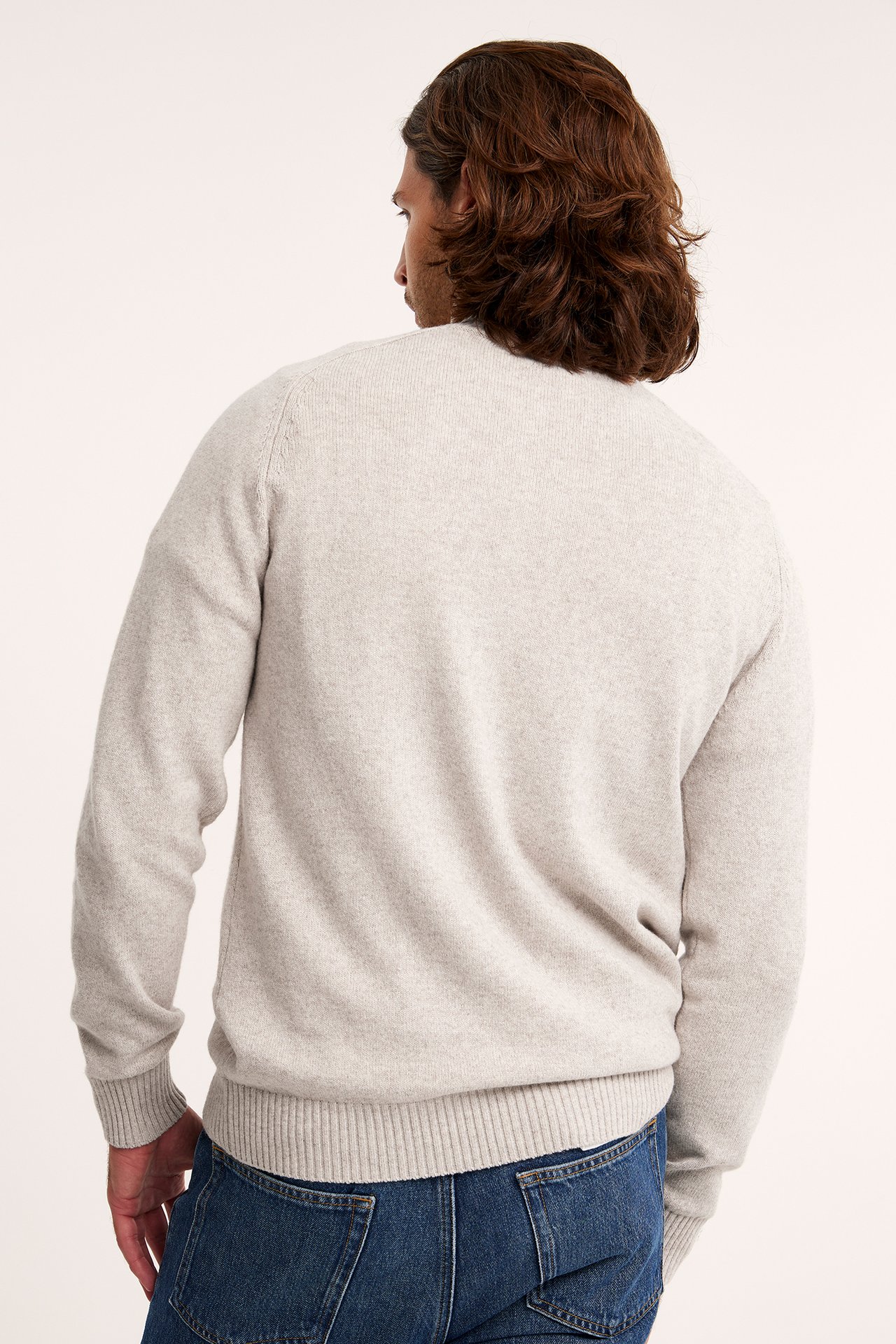 Genser half-zip - Melert beige - 4