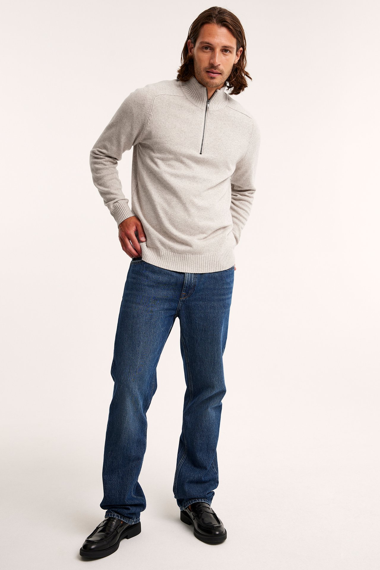 Genser half-zip - Melert beige - 2