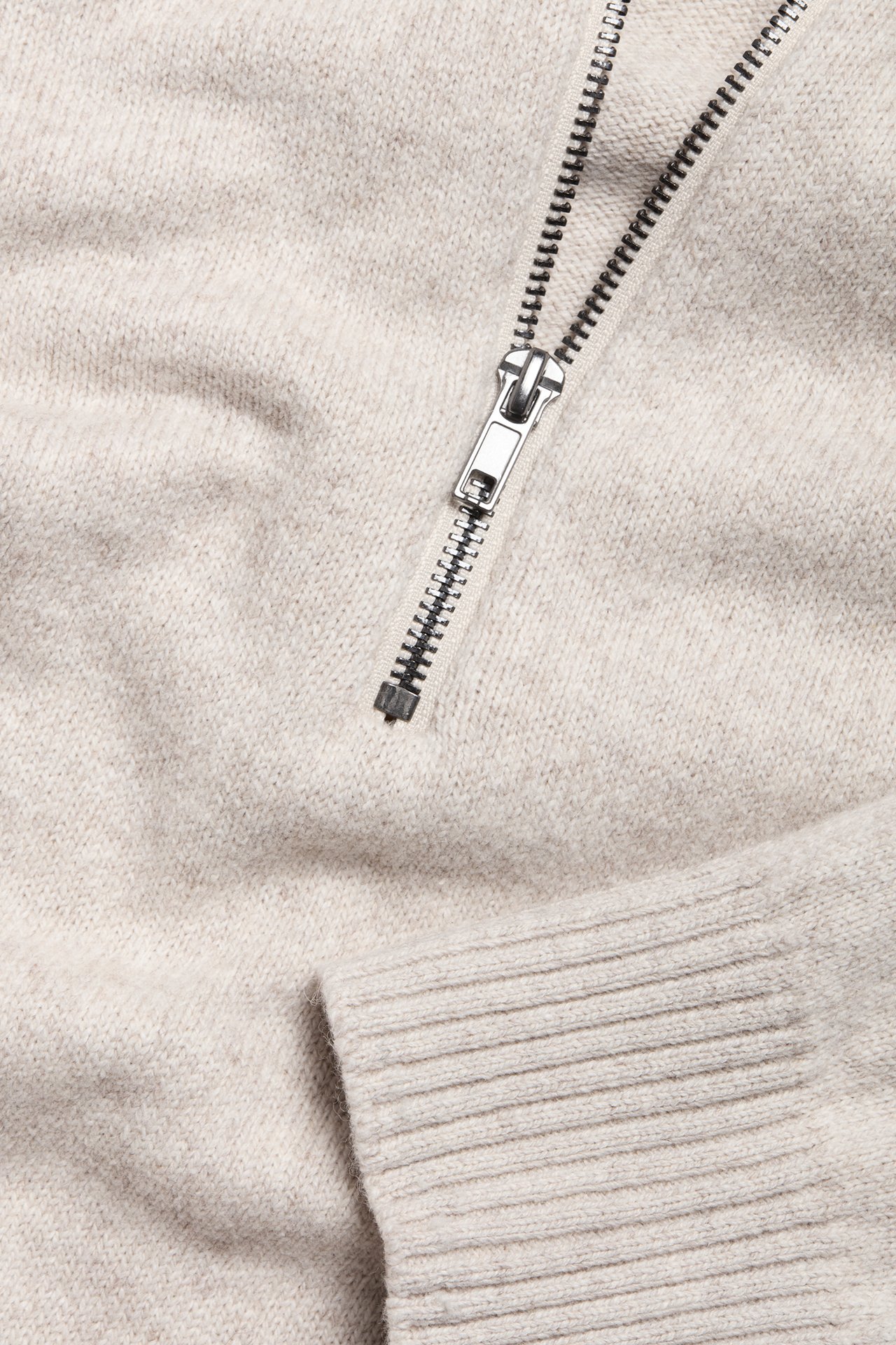 Genser half-zip - Melert beige - 5