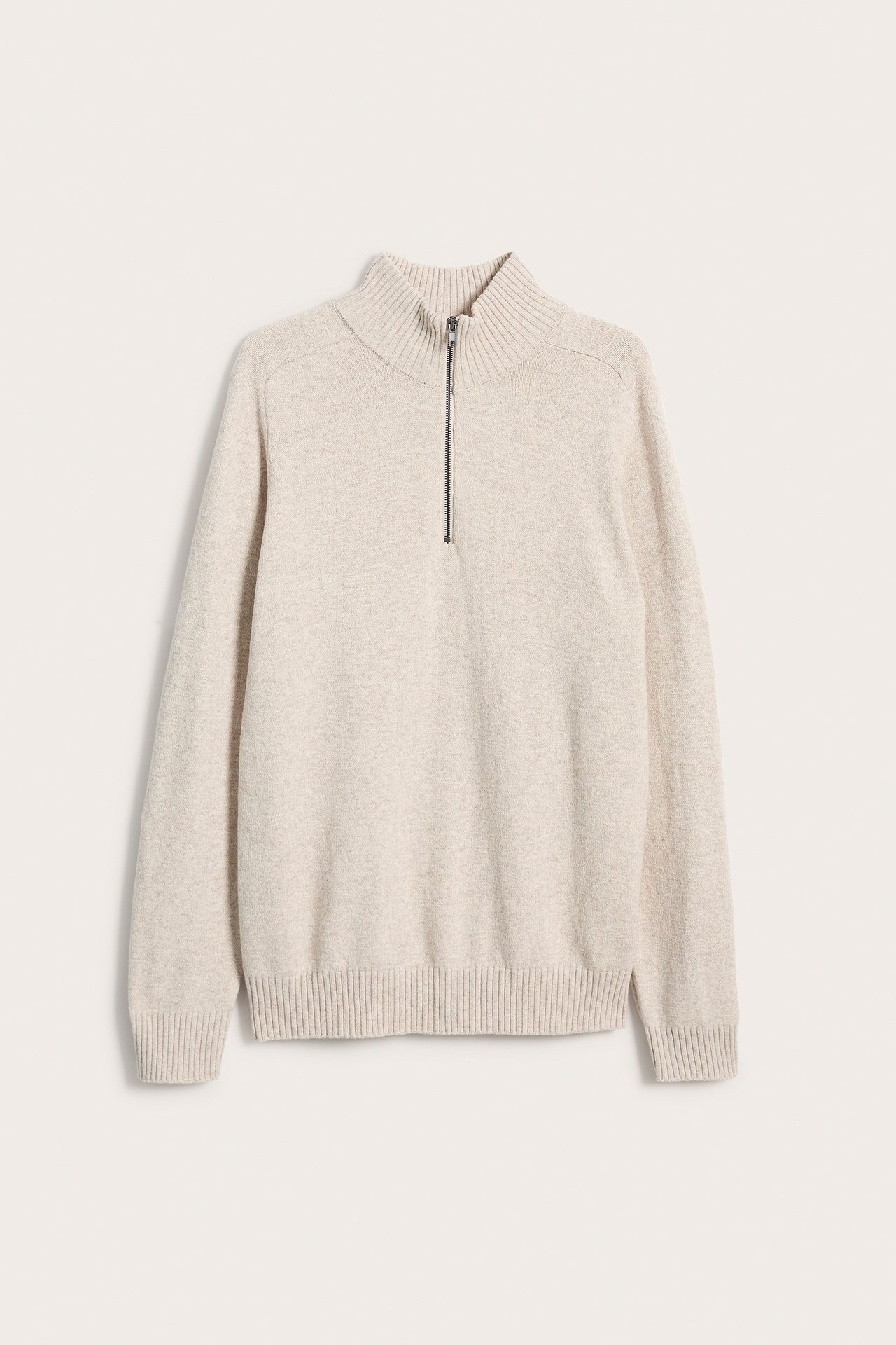 Genser half-zip - Melert beige - 6