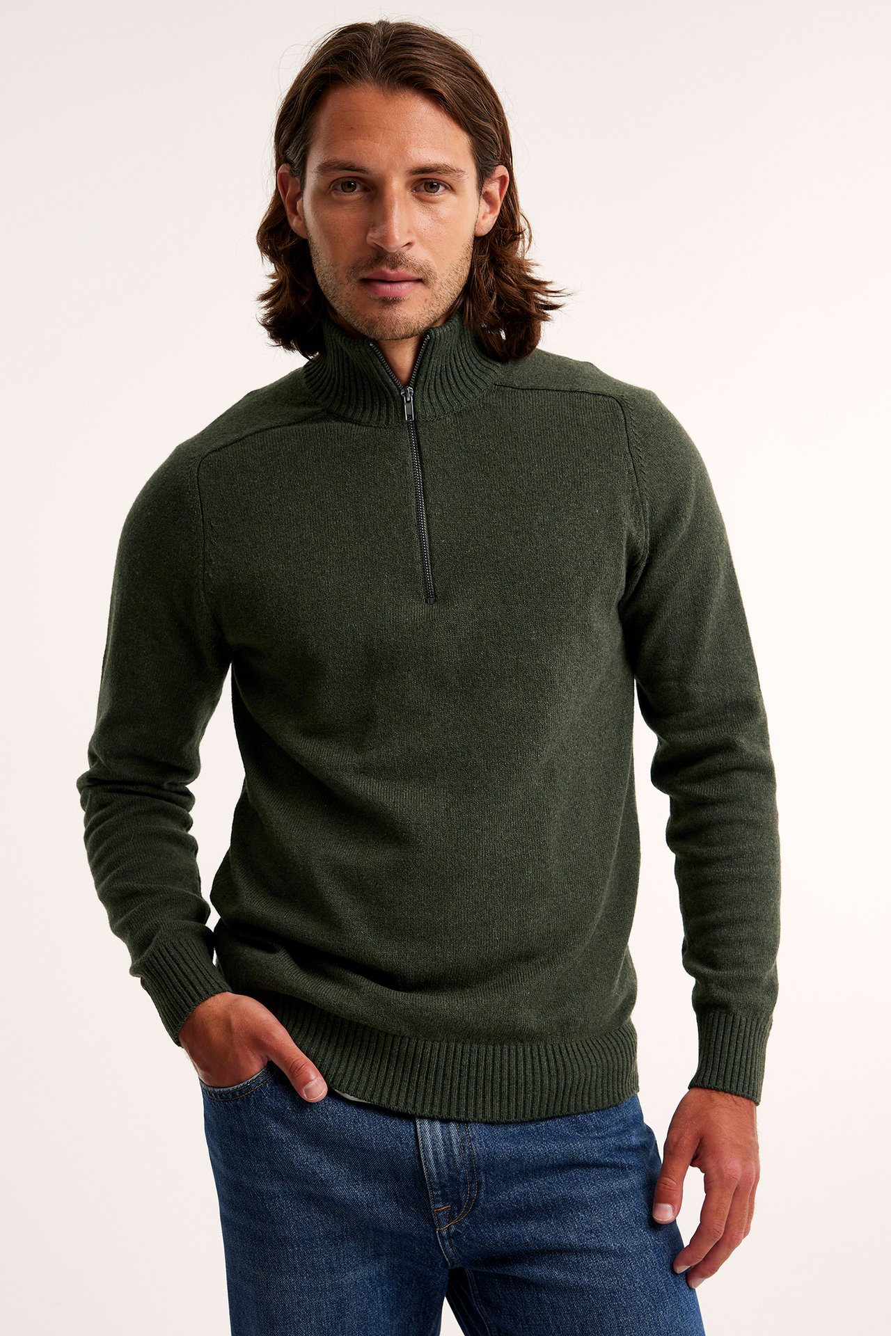 Half-zip-pusero - Vihreä - 1