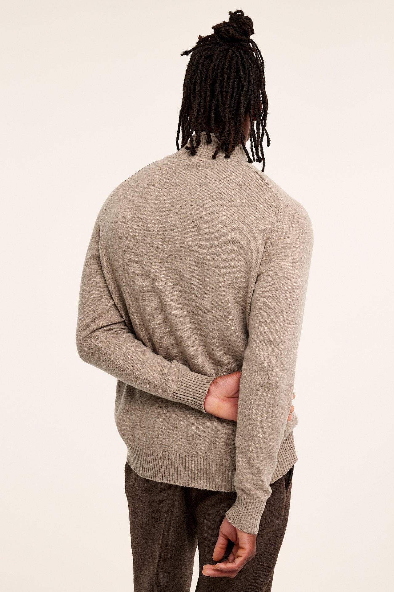 Tröja half-zip - Brunmelerad - 3
