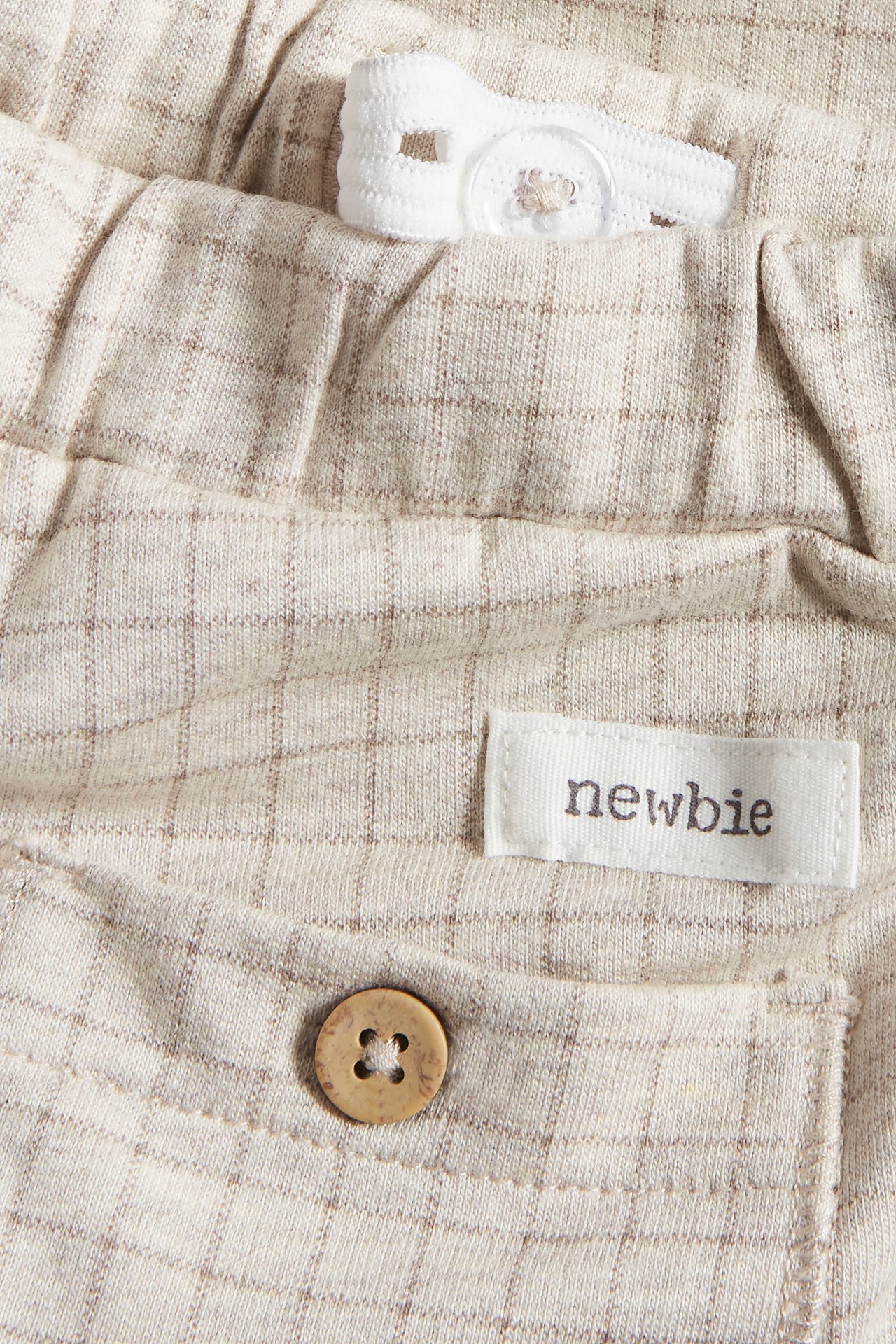Mönstrade mjukisbyxor baby - Melerad beige - 1