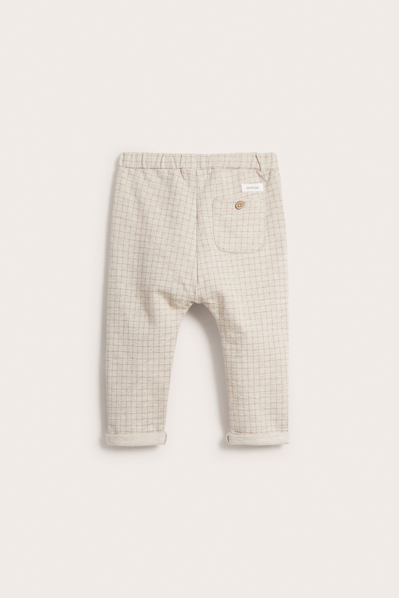 Mönstrade mjukisbyxor baby - Melerad beige - 3