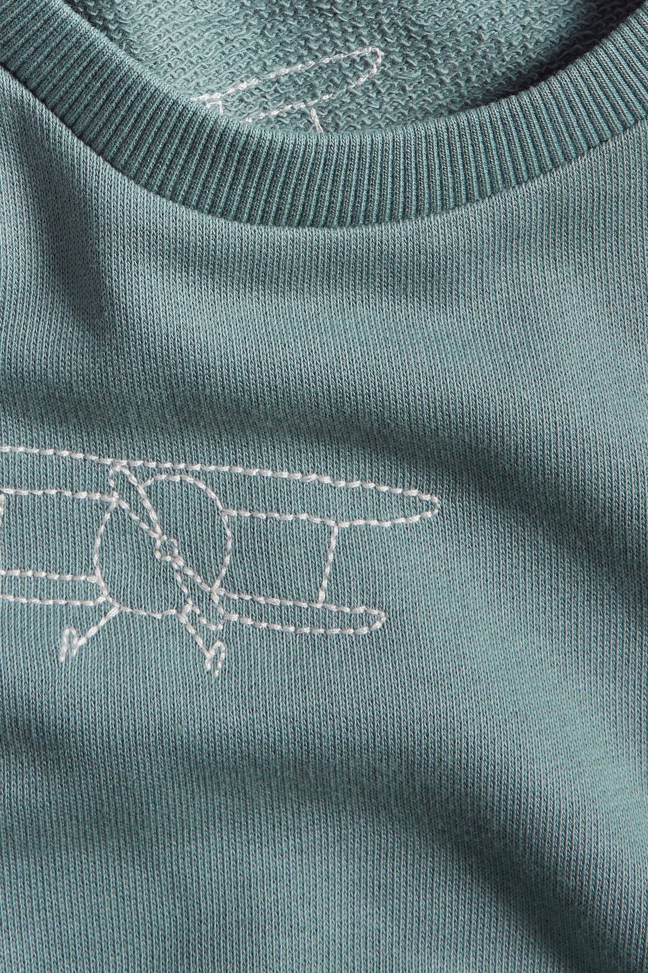Mönstrad sweatshirt - Turkos - 1