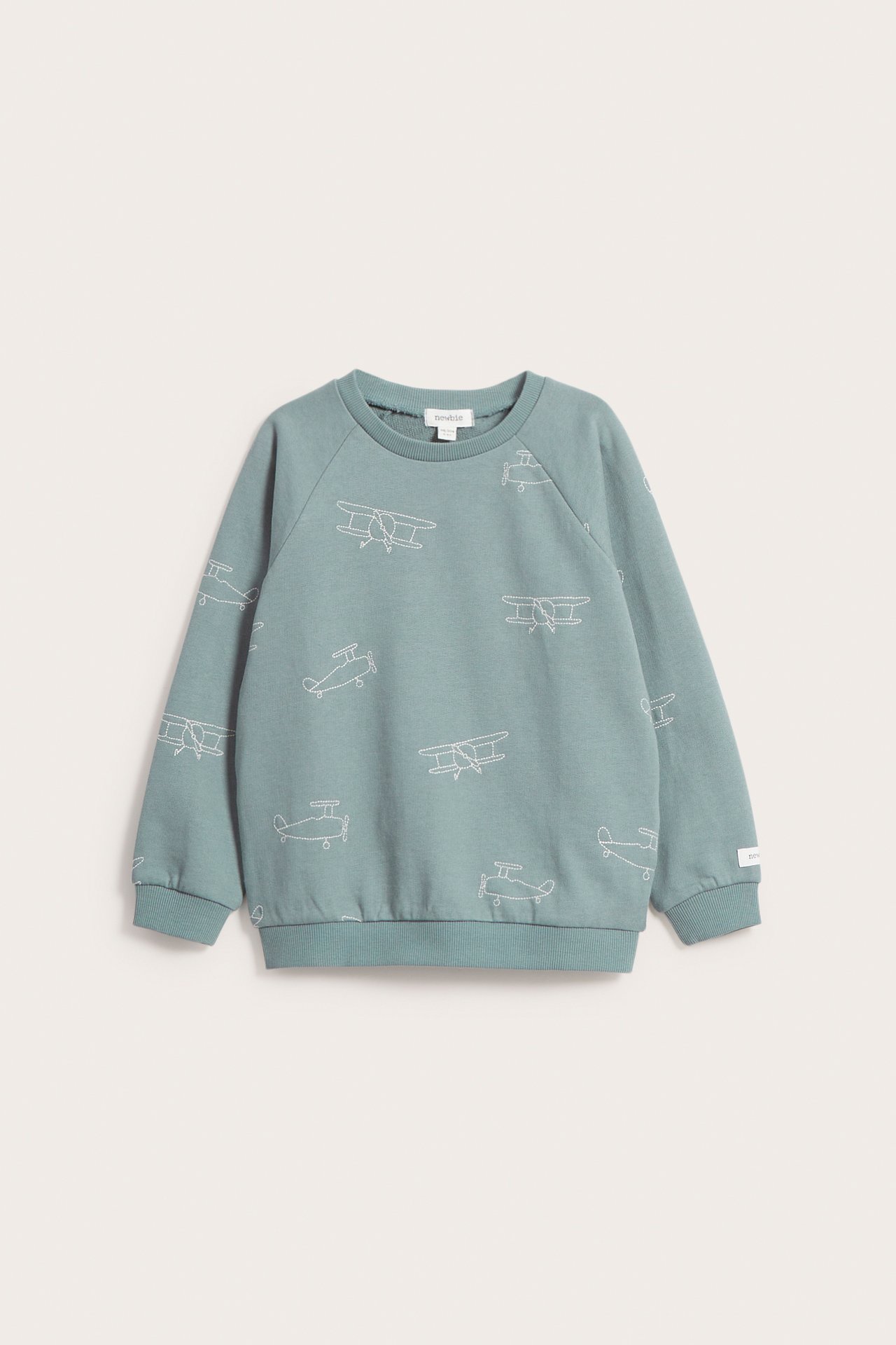 Mönstrad sweatshirt - Turkos - 2