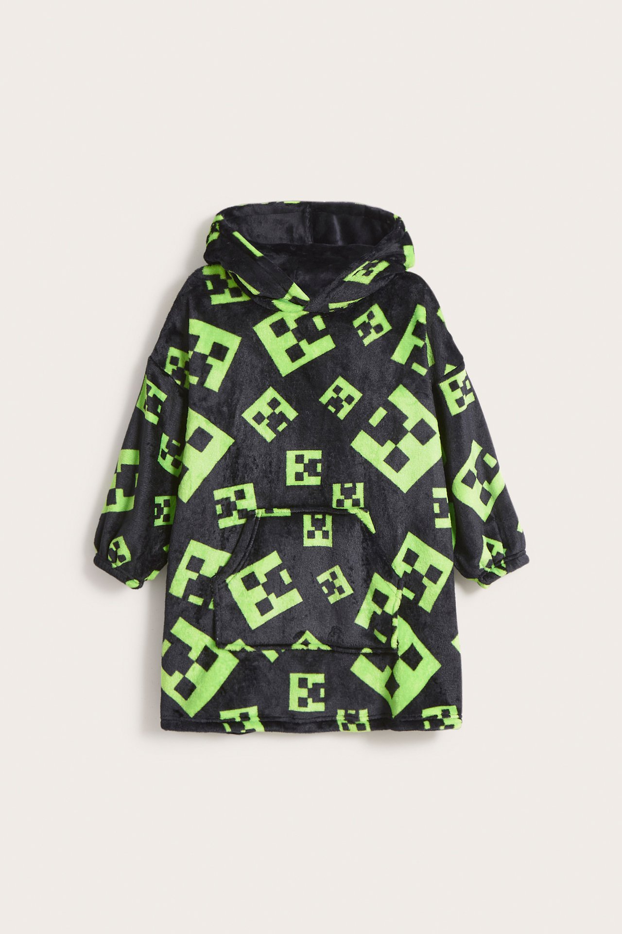 Bluza z polaru, z kapturem, Minecraft - Czarne - 5