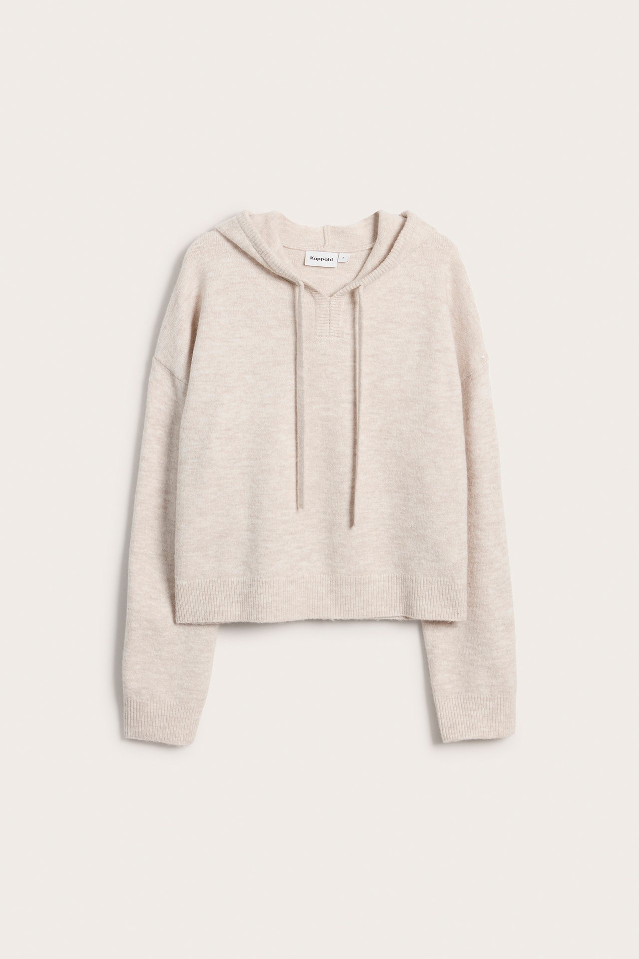 Stickad luvtröja - Ljusbeige - 7
