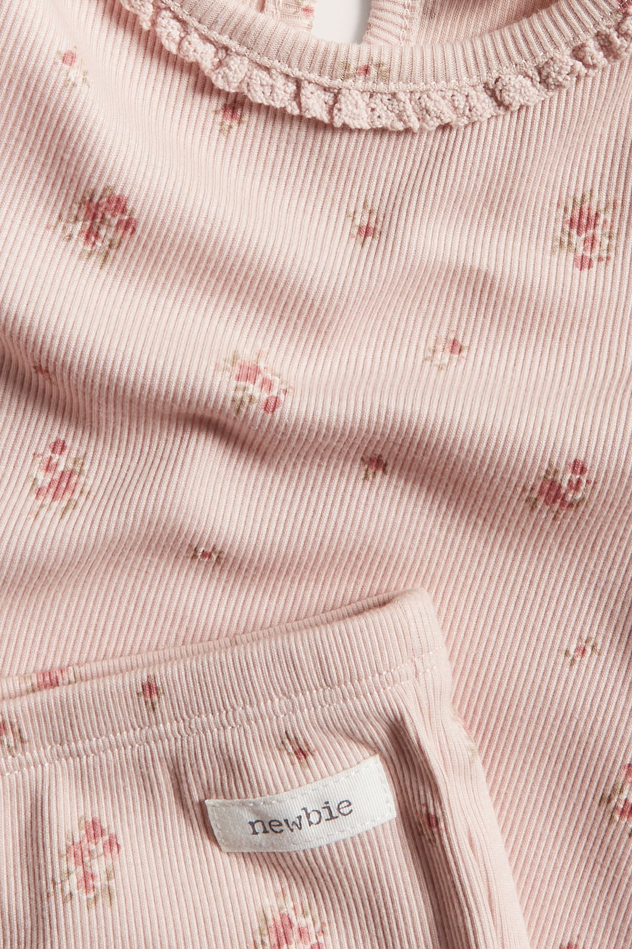 Blommig pyjamas - Ljusrosa - 1