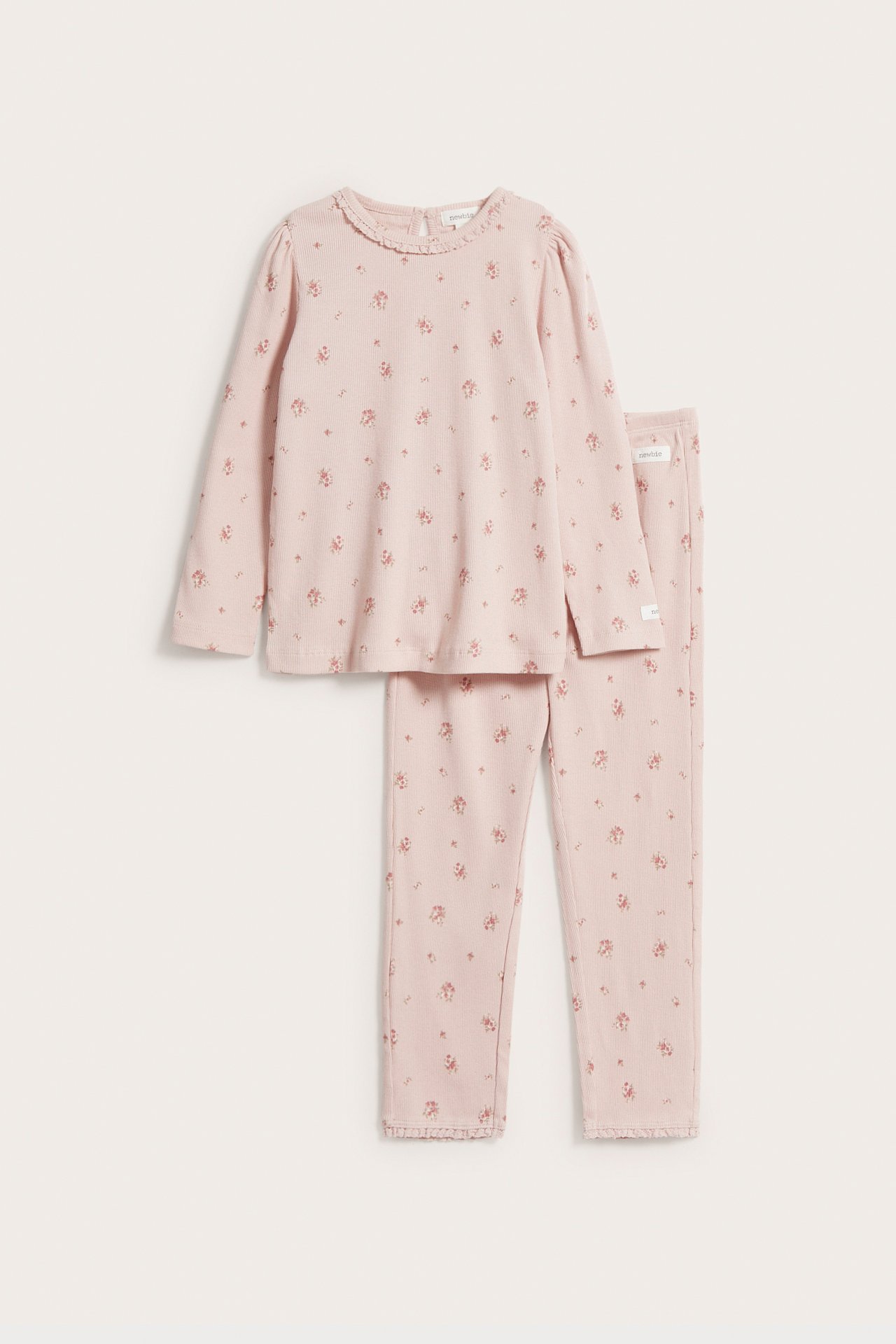Blommig pyjamas - Ljusrosa - 2