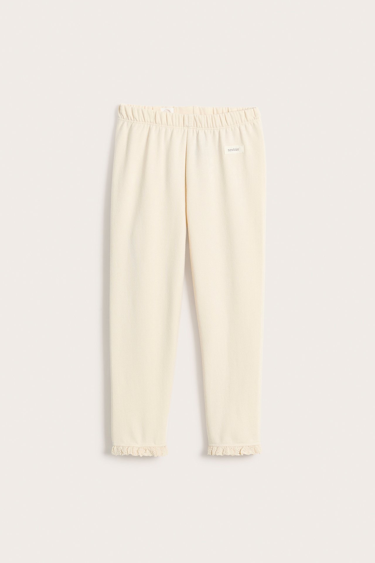 Leggings med spets - Ljusbeige - 2