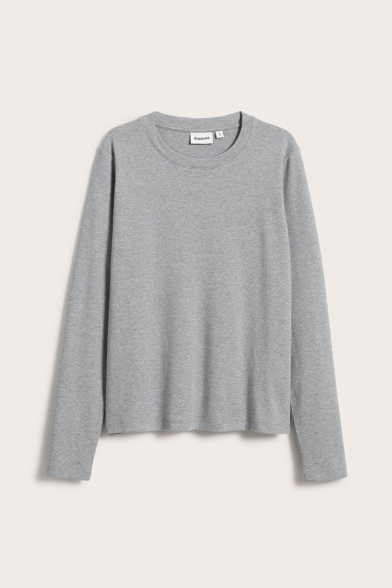 T-shirt z długim rękawem, z bawełny - Szary melanż - 5