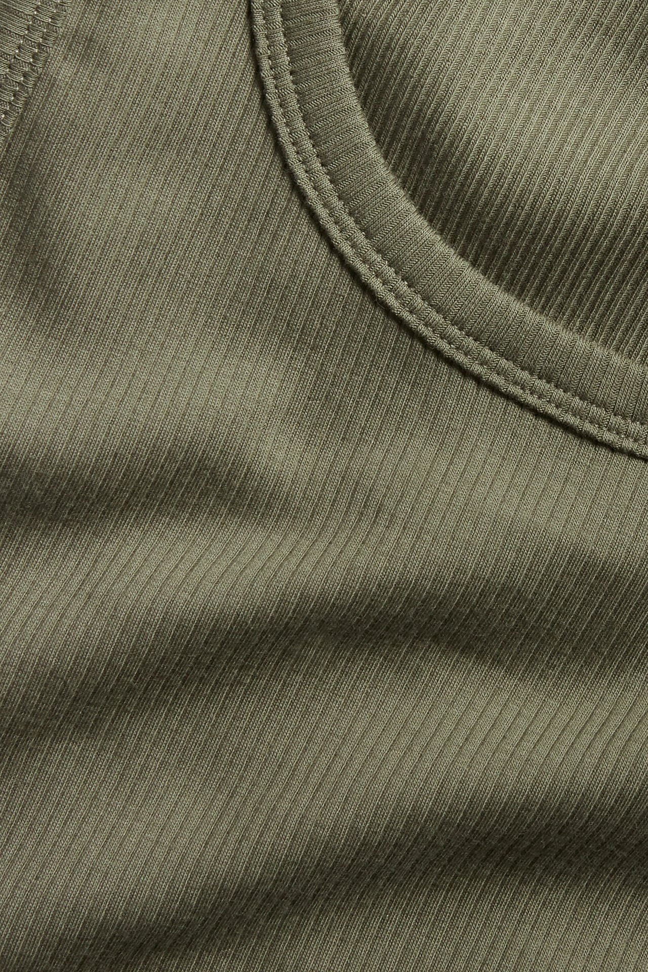 Prążkowana koszulka - Zielony - 1