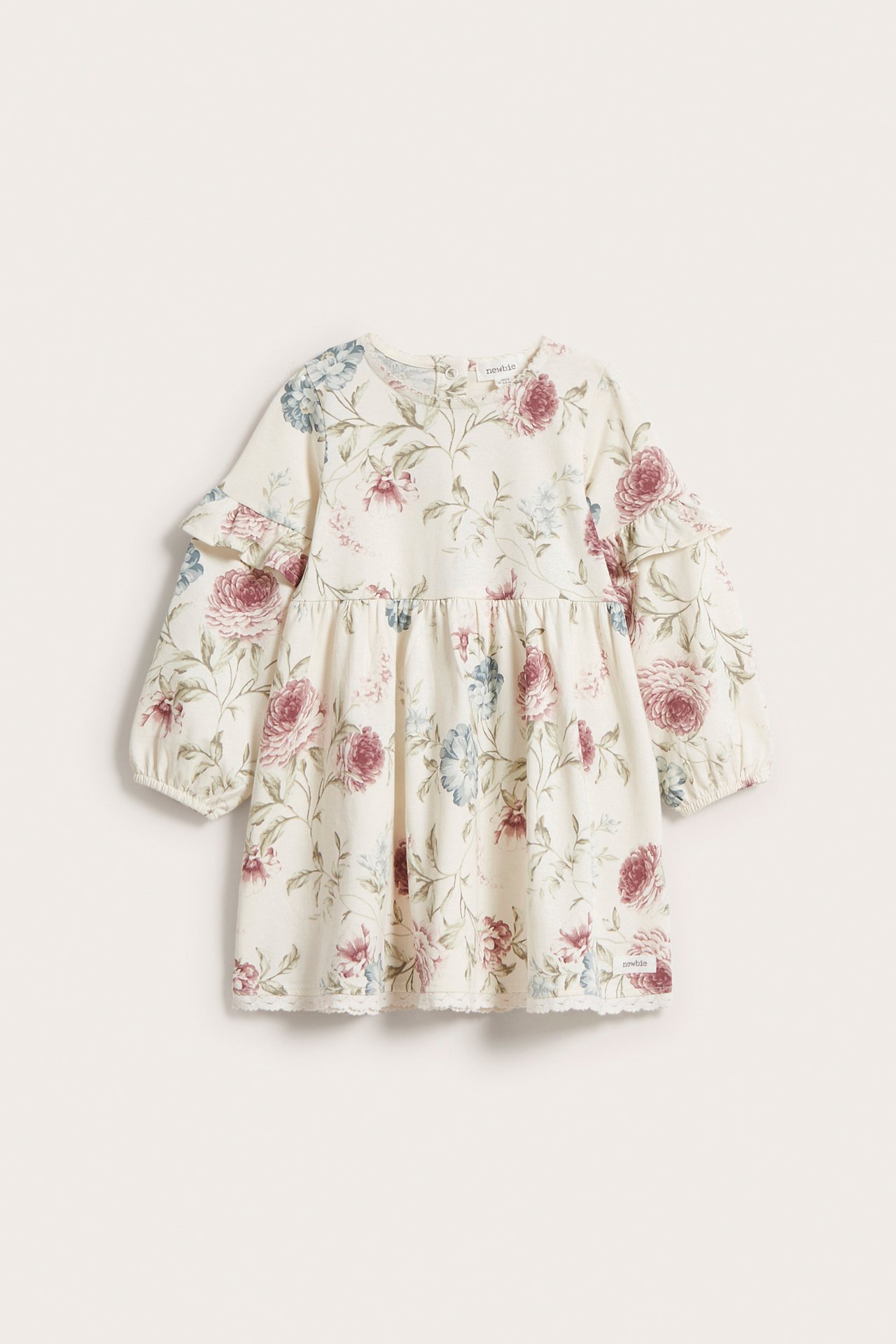 Blommig babyklänning - Offwhite - 2