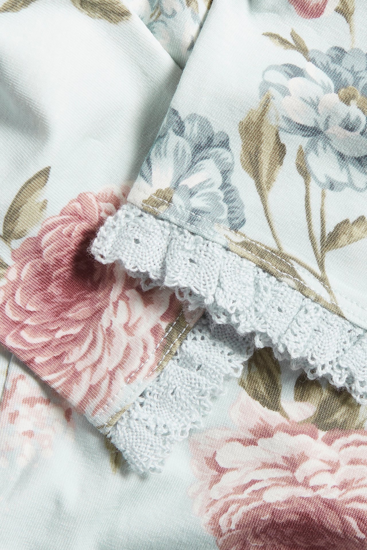Blommiga babyleggings - Grön - 1