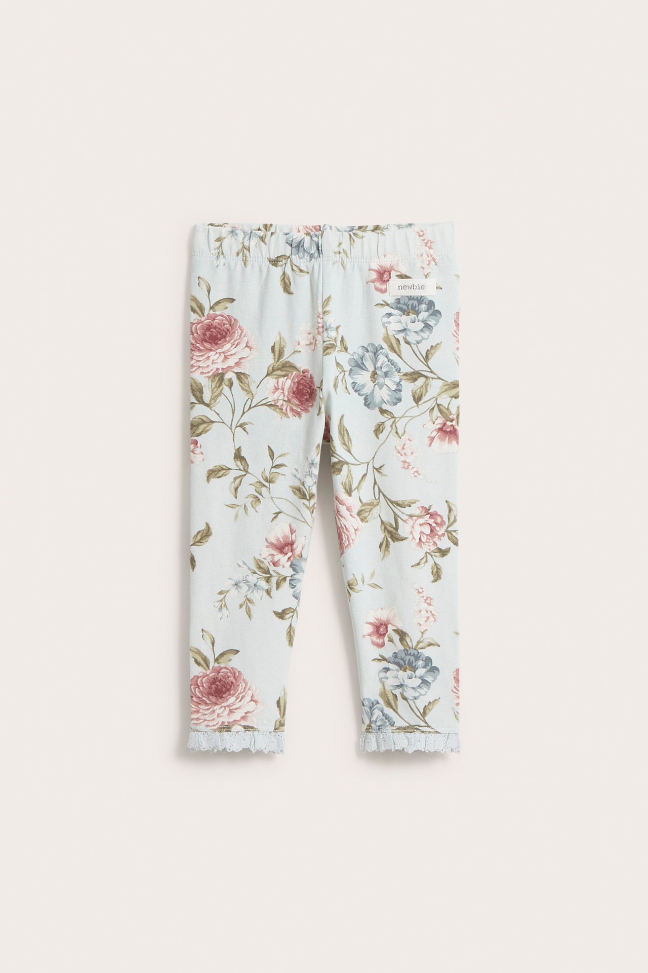 Blommiga babyleggings - Grön - 2