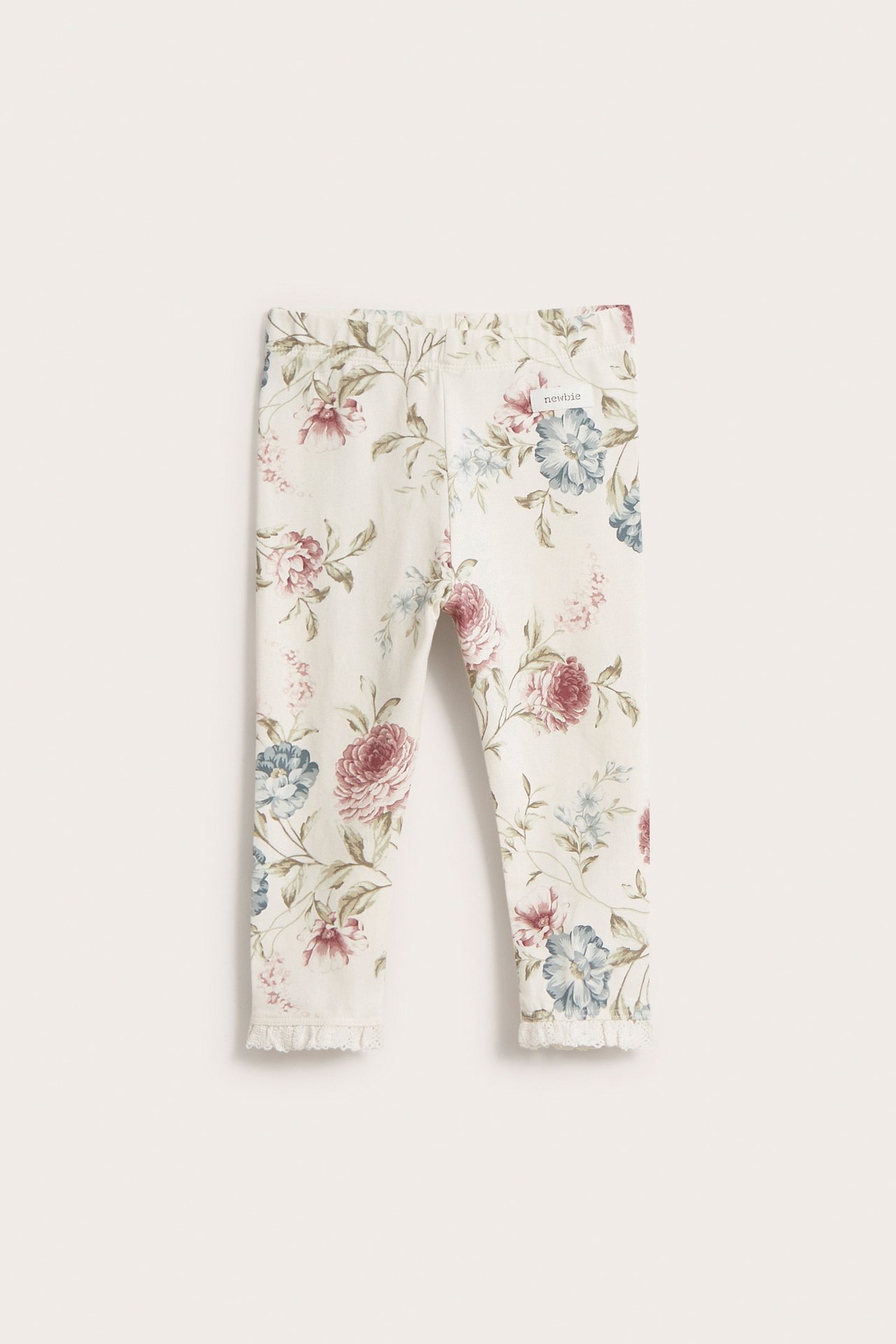 Blommiga babyleggings - Offwhite - 2