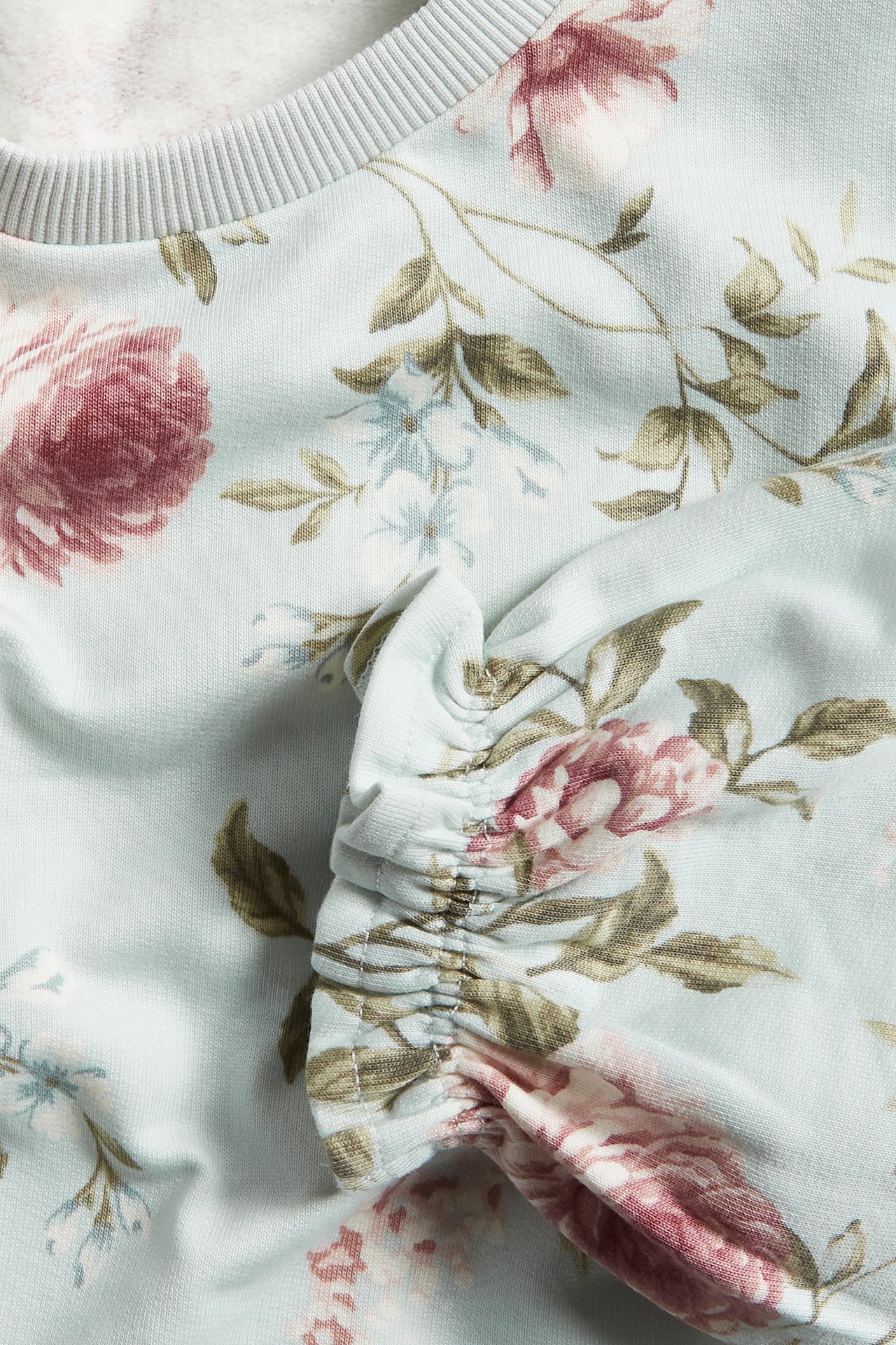 Blomstrete sweatshirt - Grønn - 1