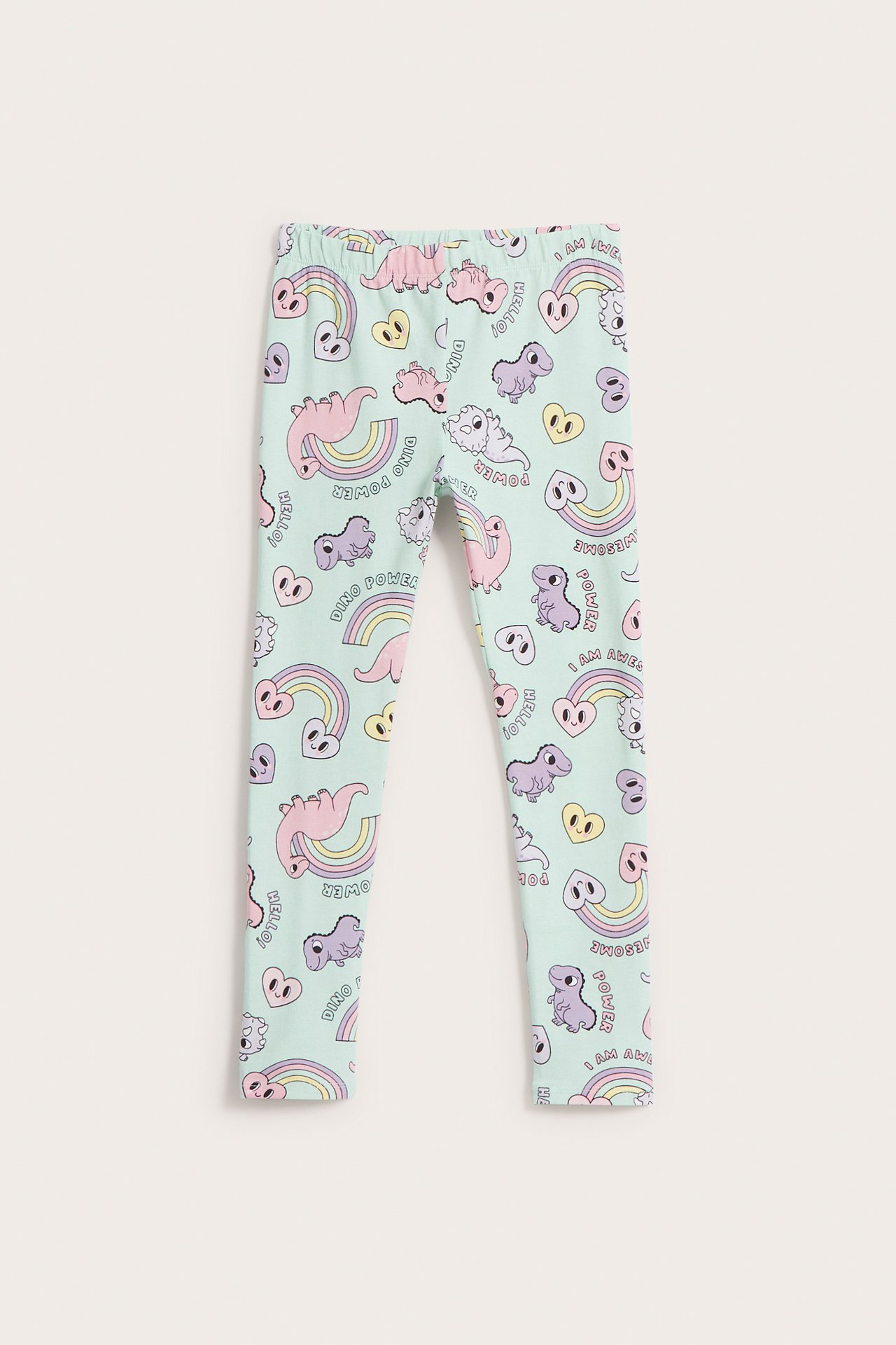 Mönstrade leggings - Ljusgrön - 5
