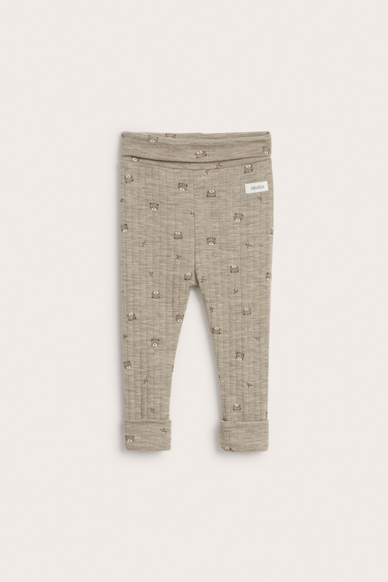 Prążkowane legginsy z wełny