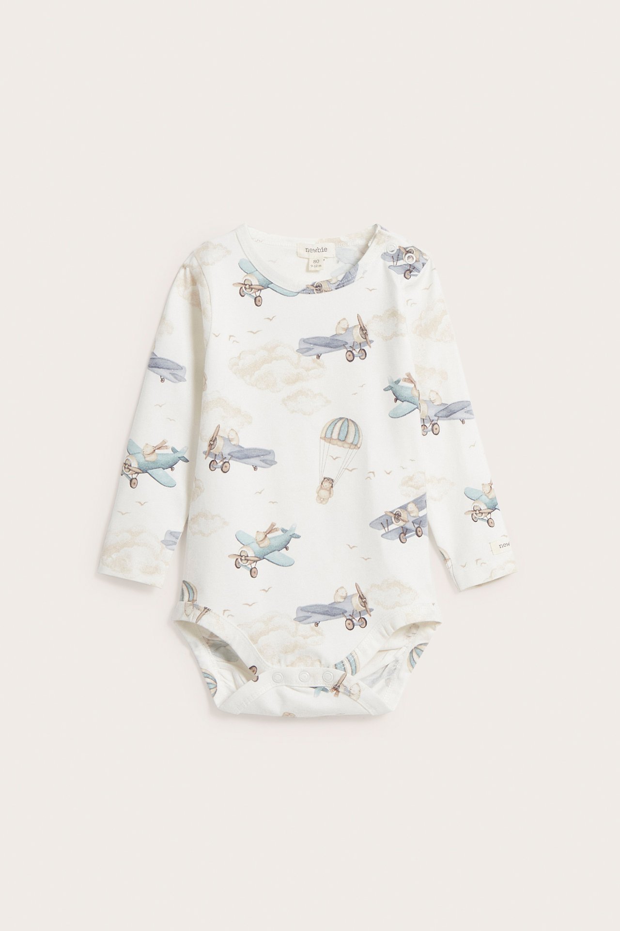 Mönstrad body baby - Offwhite - 2