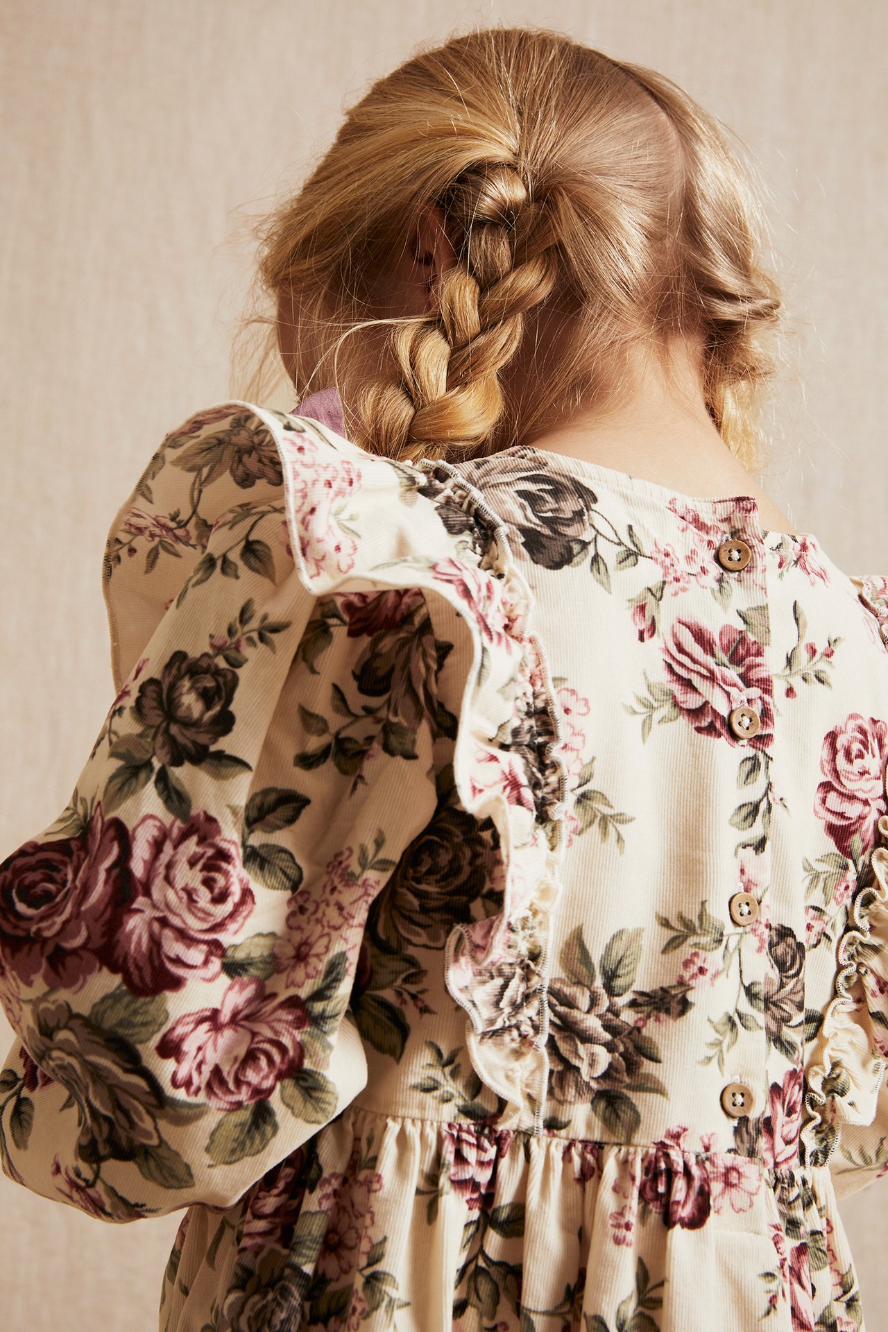 Kukkakuvioinen mekko - Vaaleanbeige - 5