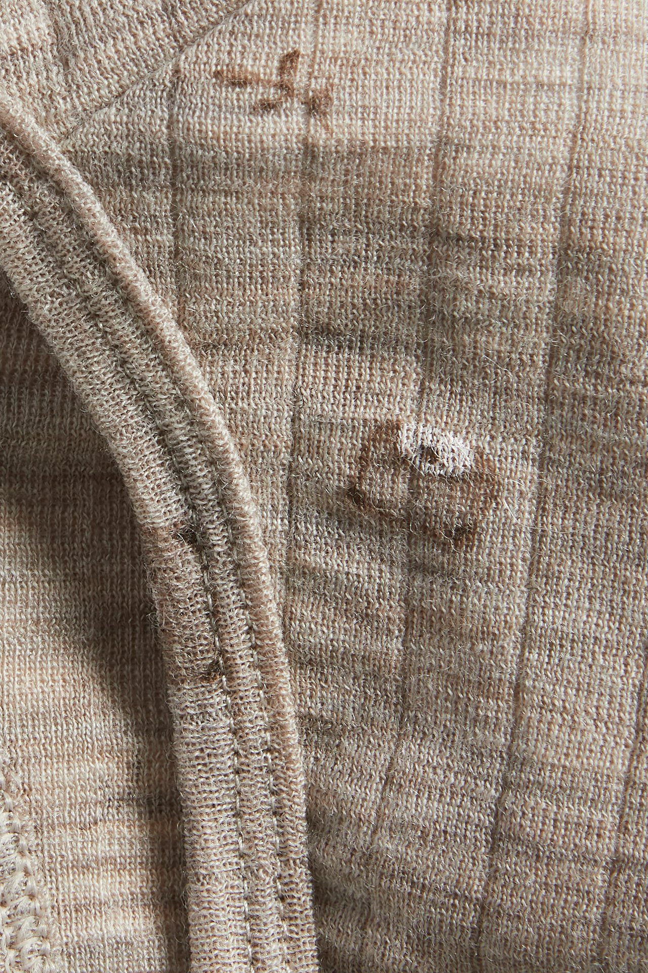 Kuviollinen vauvojen villamyssy - Meleerattu beige - 2