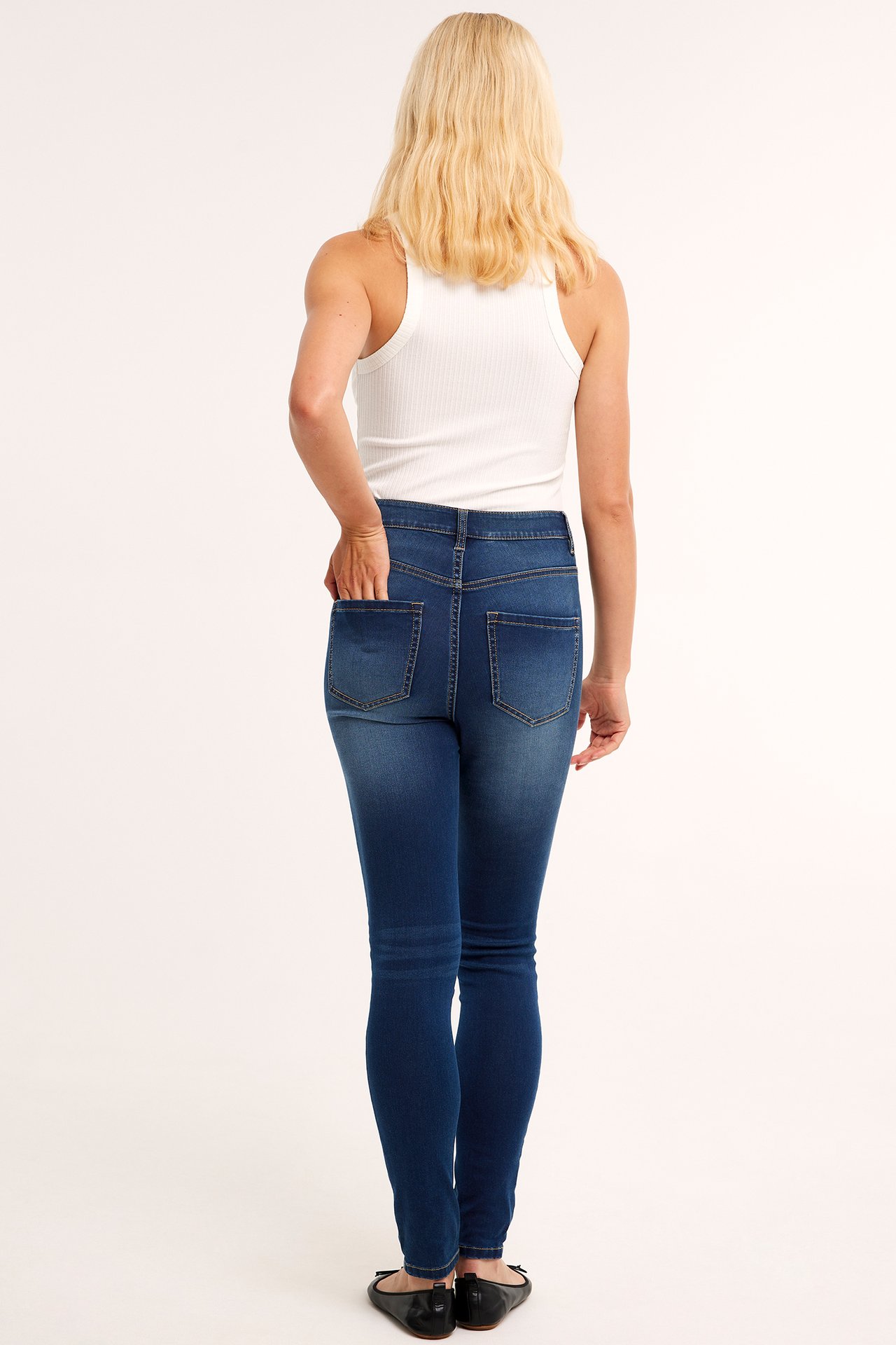 Dżinsy Super Slim High Waist - Ciemny dżins - 5