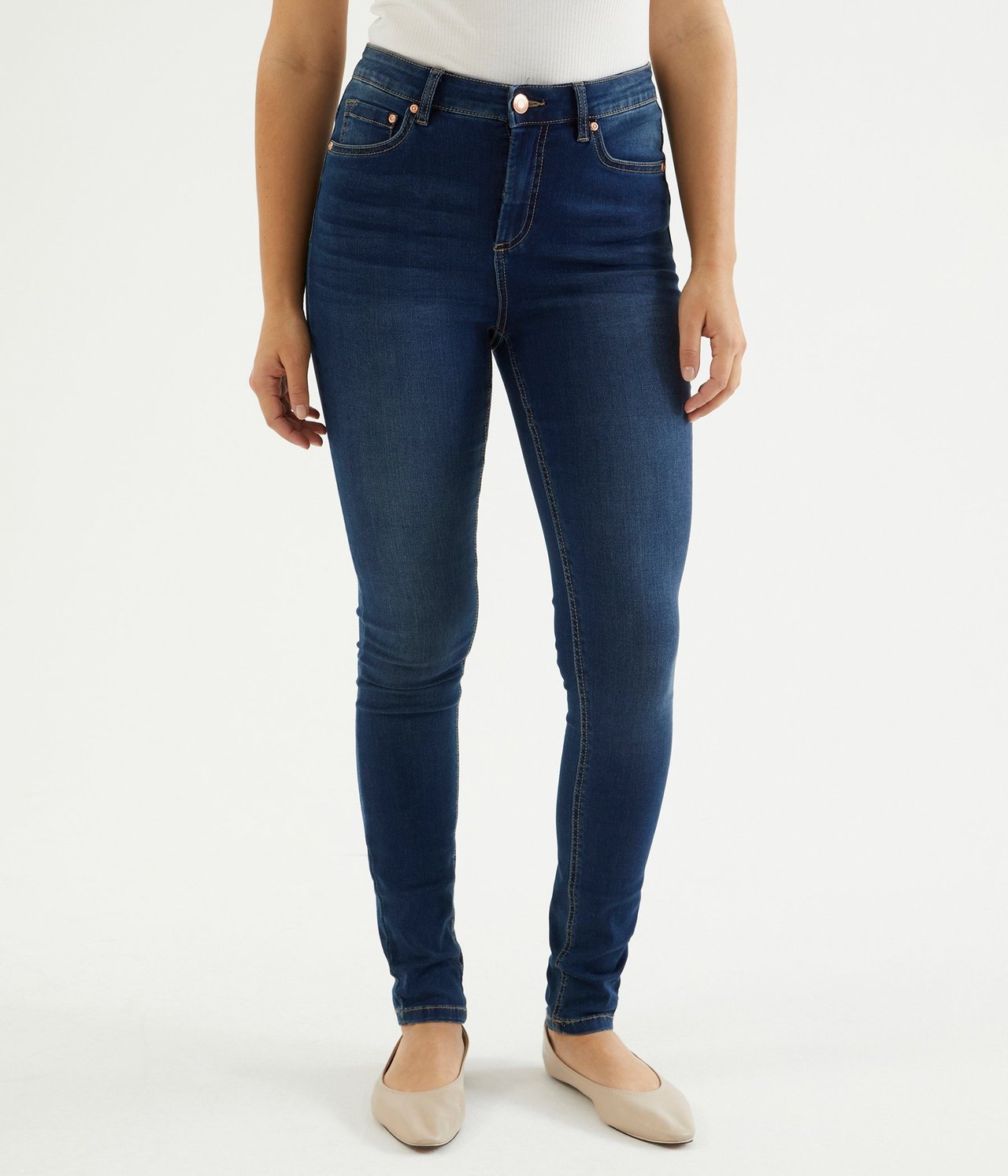 Super Slim Jeans High Waist Tumma denimi - null - 7