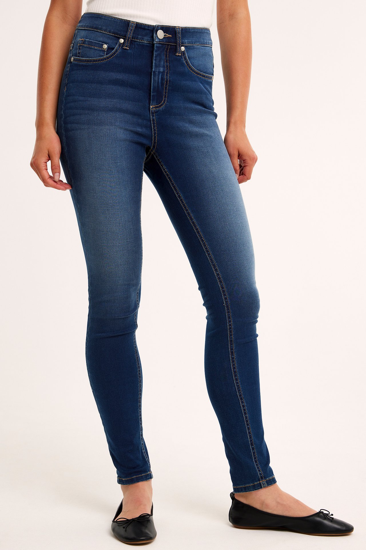 Super Slim Jeans High Waist - Mörk denim - 4