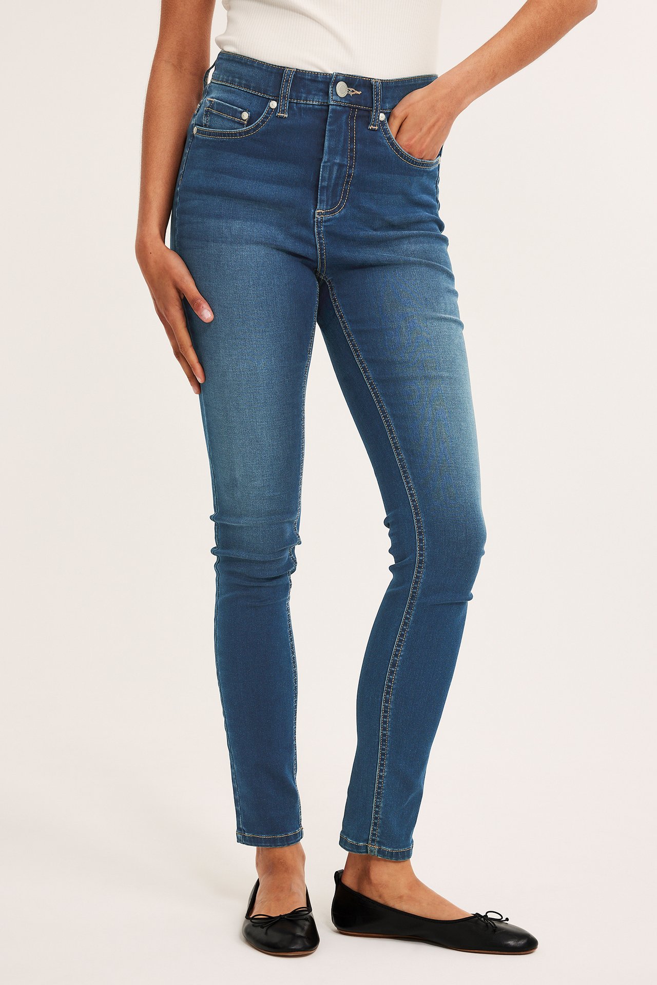 Super Slim Jeans High Waist - Mörk denim - 8