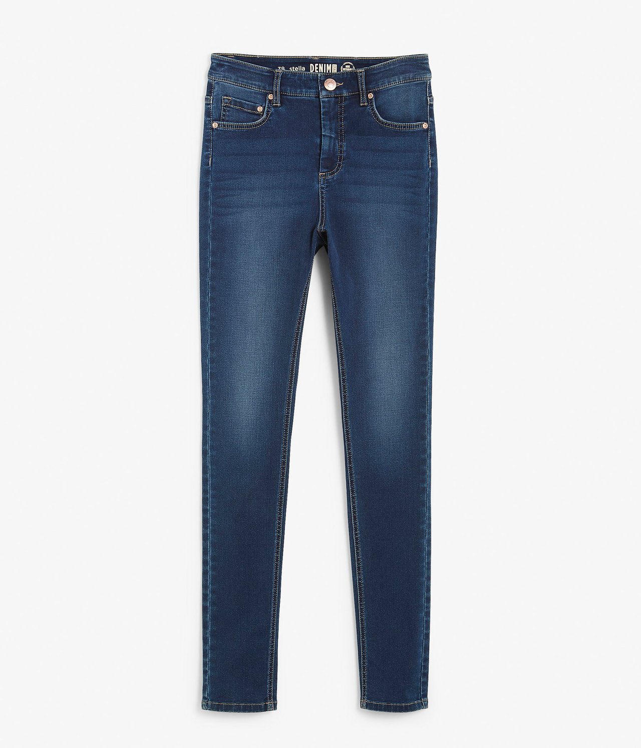 Super Slim Jeans High Waist Tumma denimi - null - 1