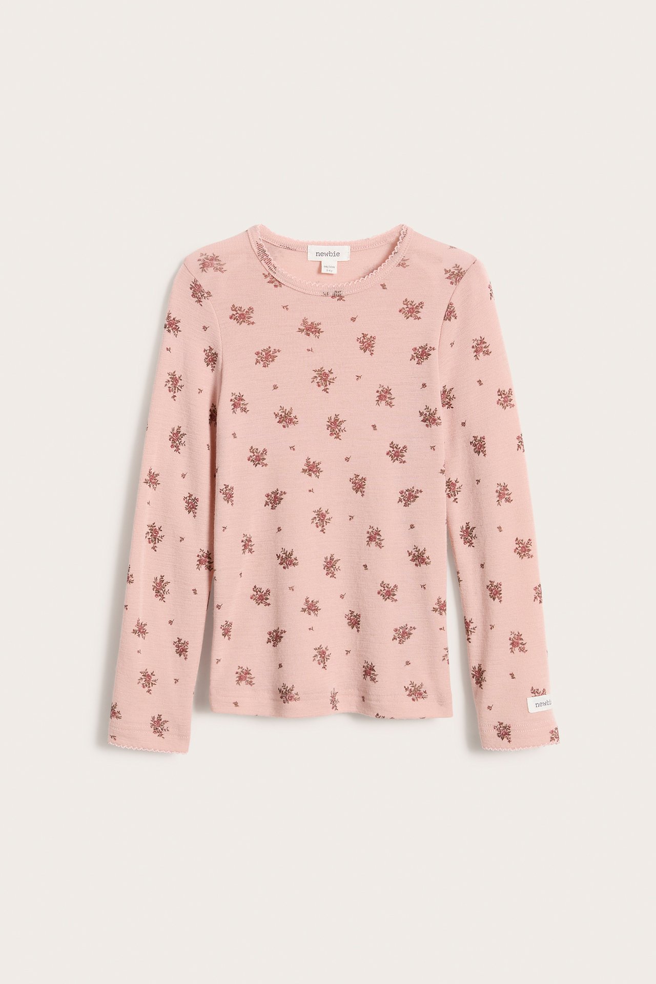 Langermet topp i merinoull - Rosa - 2