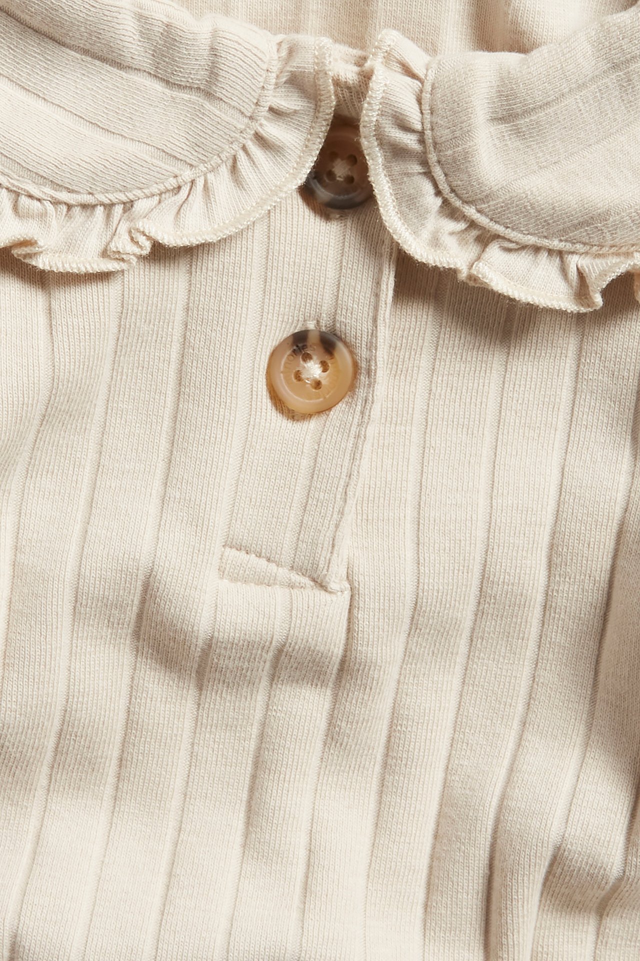 Långärmad body med krage - Beige - 1