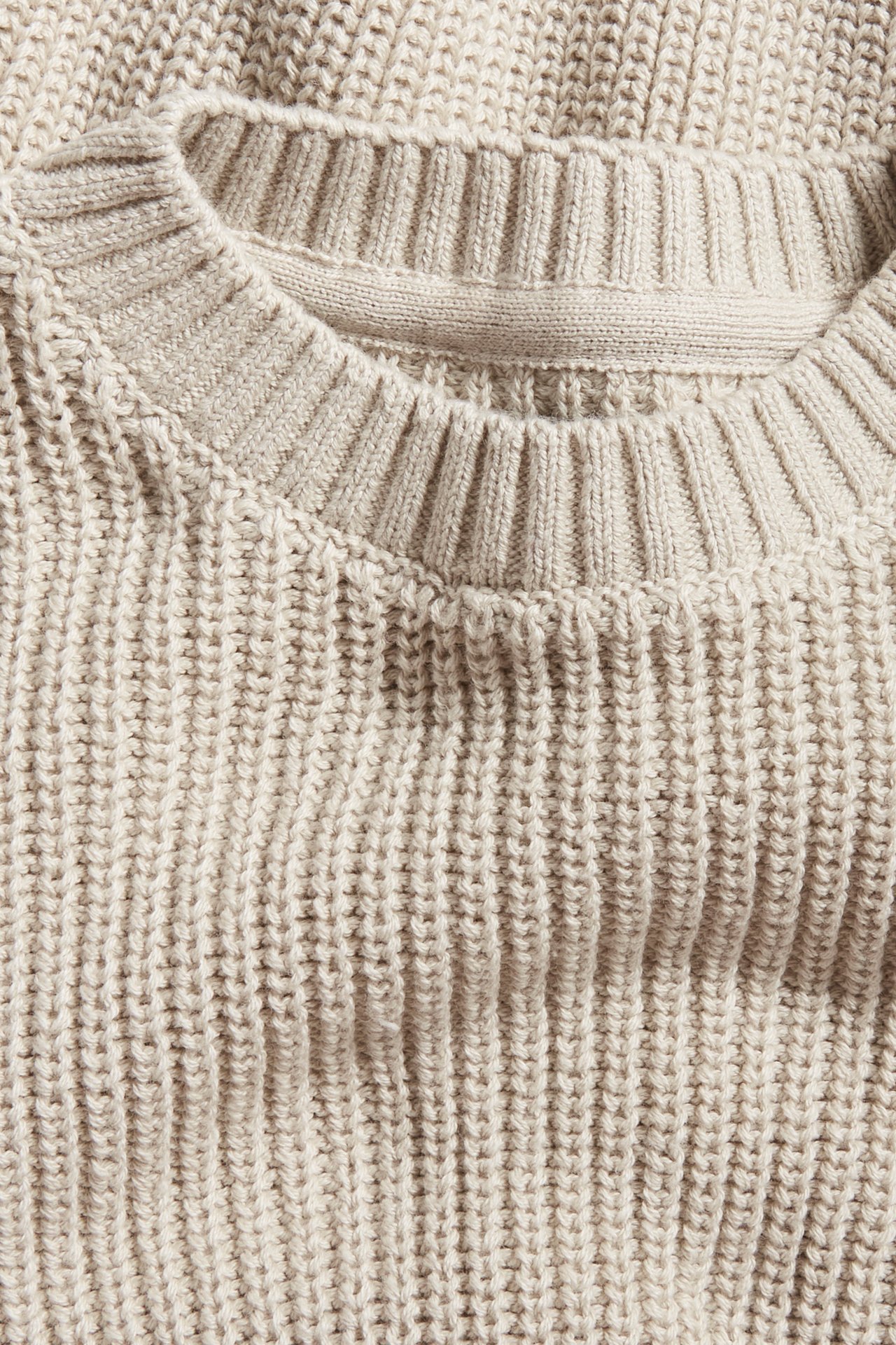 Dzianinowy sweter - Beżowy - 1