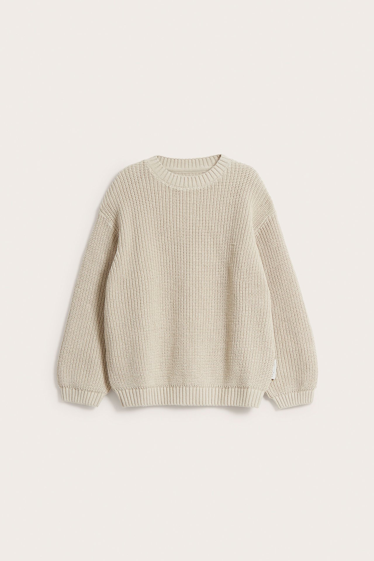 Dzianinowy sweter - Beżowy - 2