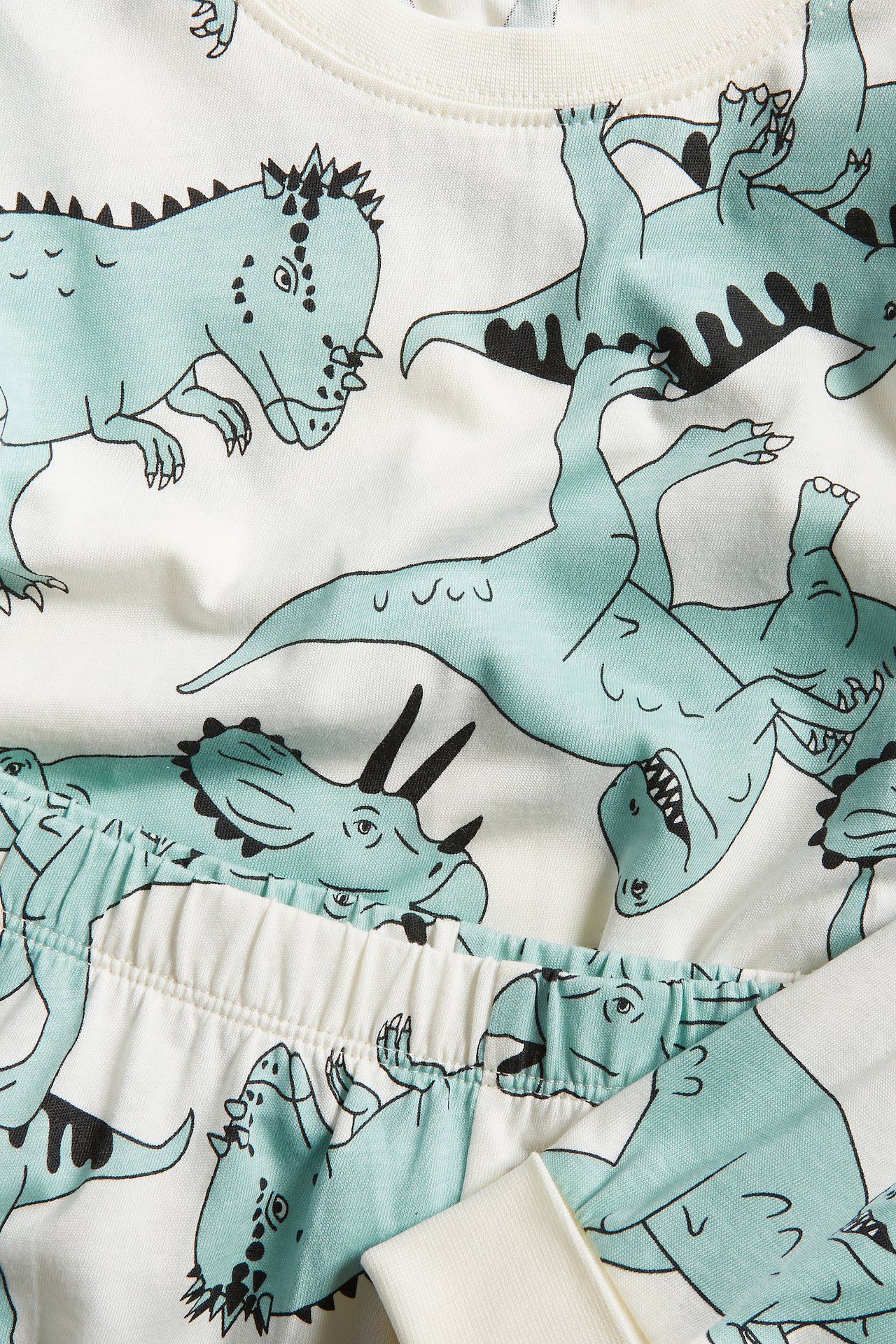 Långärmad pyjamas - Offwhite - 1