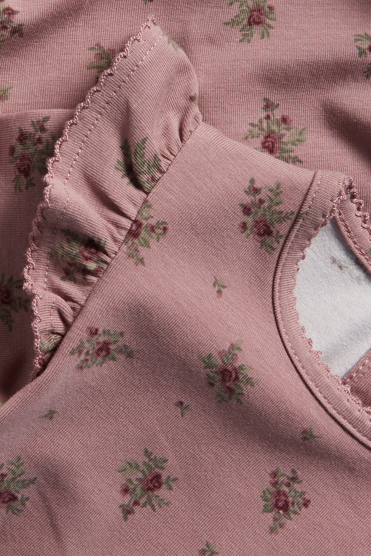Pitkähihainen body, jossa on röyhelö - Tummanpinkki - 1