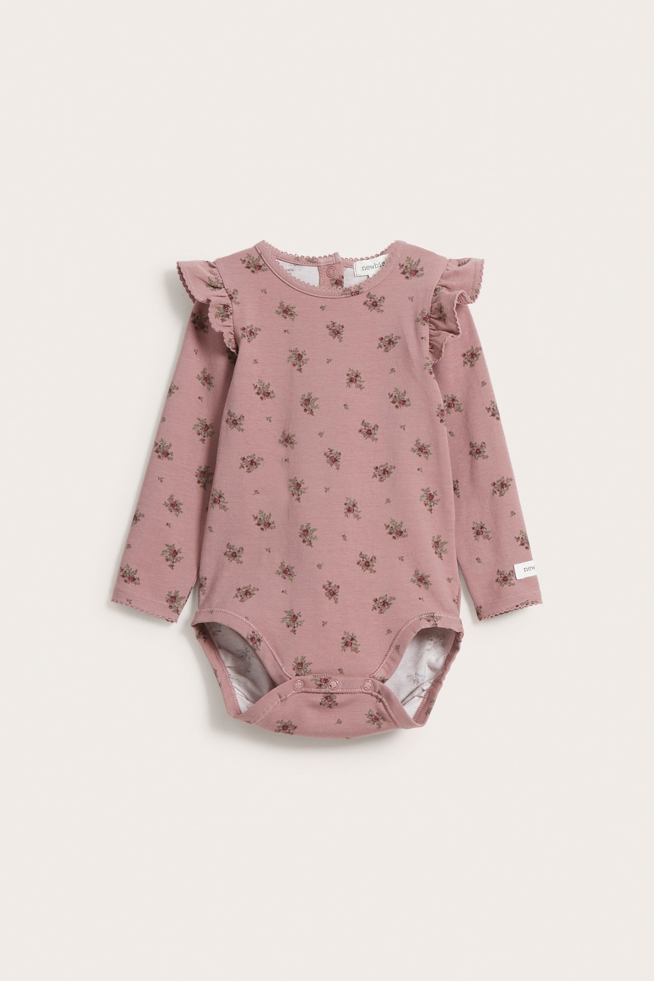 Pitkähihainen body, jossa on röyhelö - Tummanpinkki - 2