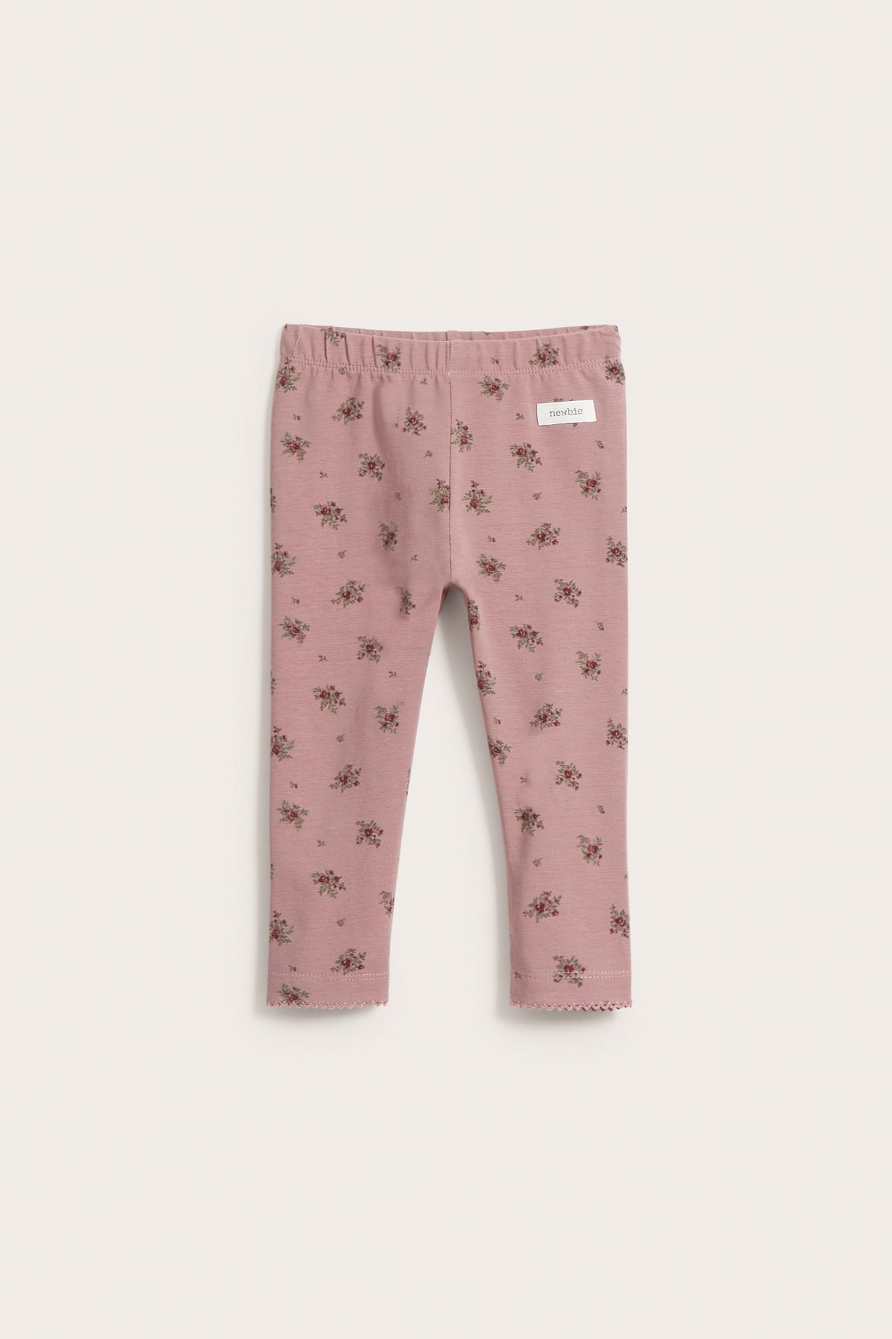 Kukkakuvioiset vauvojen leggingsit - Tummanpinkki - 2
