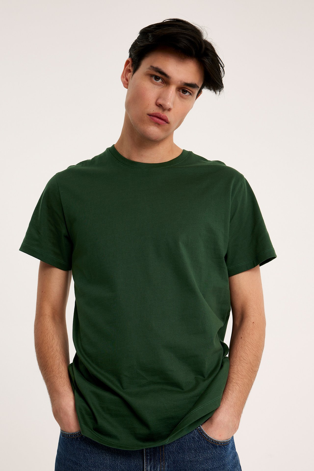 T-shirt z okrągłym dekoltem - Zielony - 2