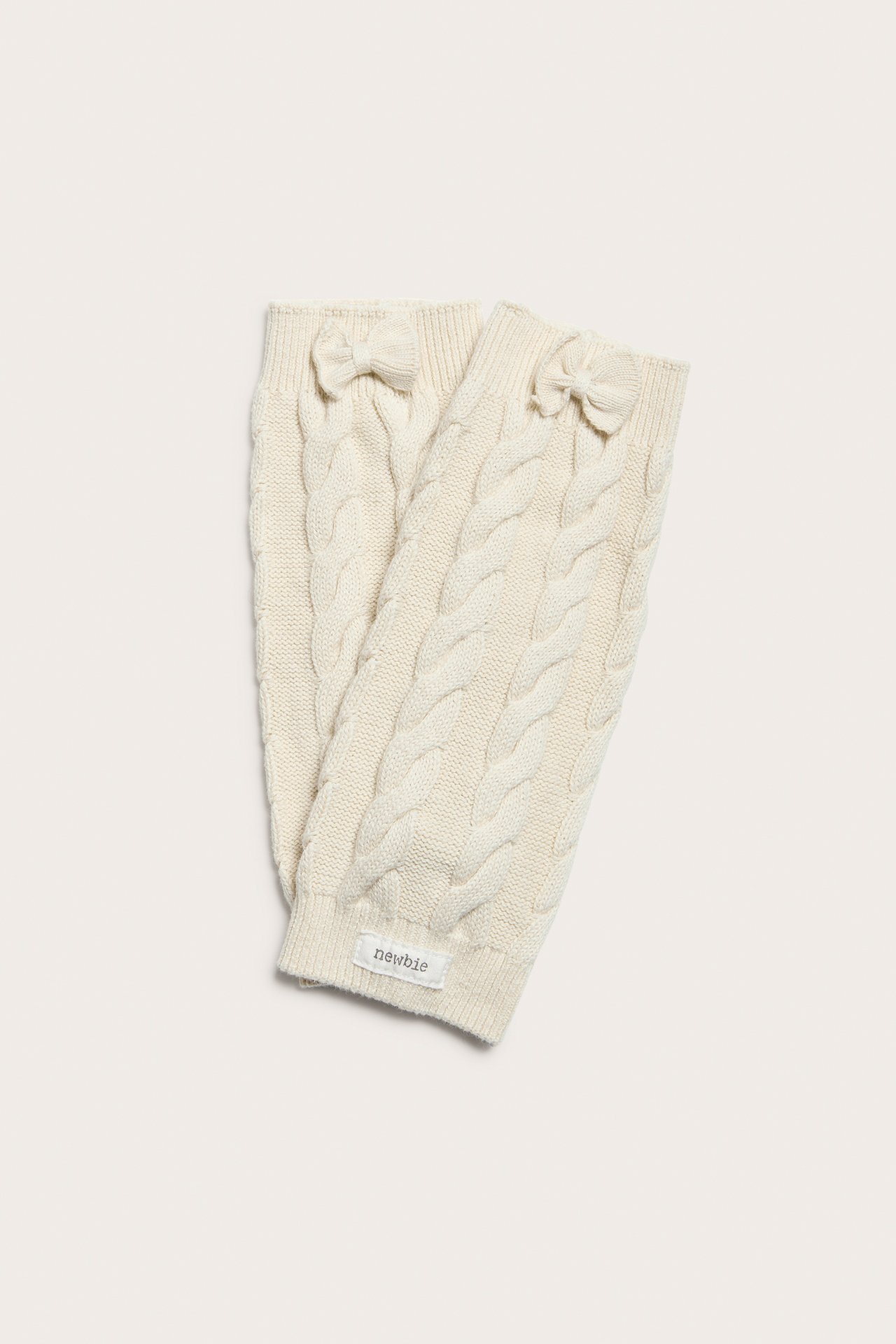 Säärystimet, joissa on rusetti - Vaaleanbeige - 1