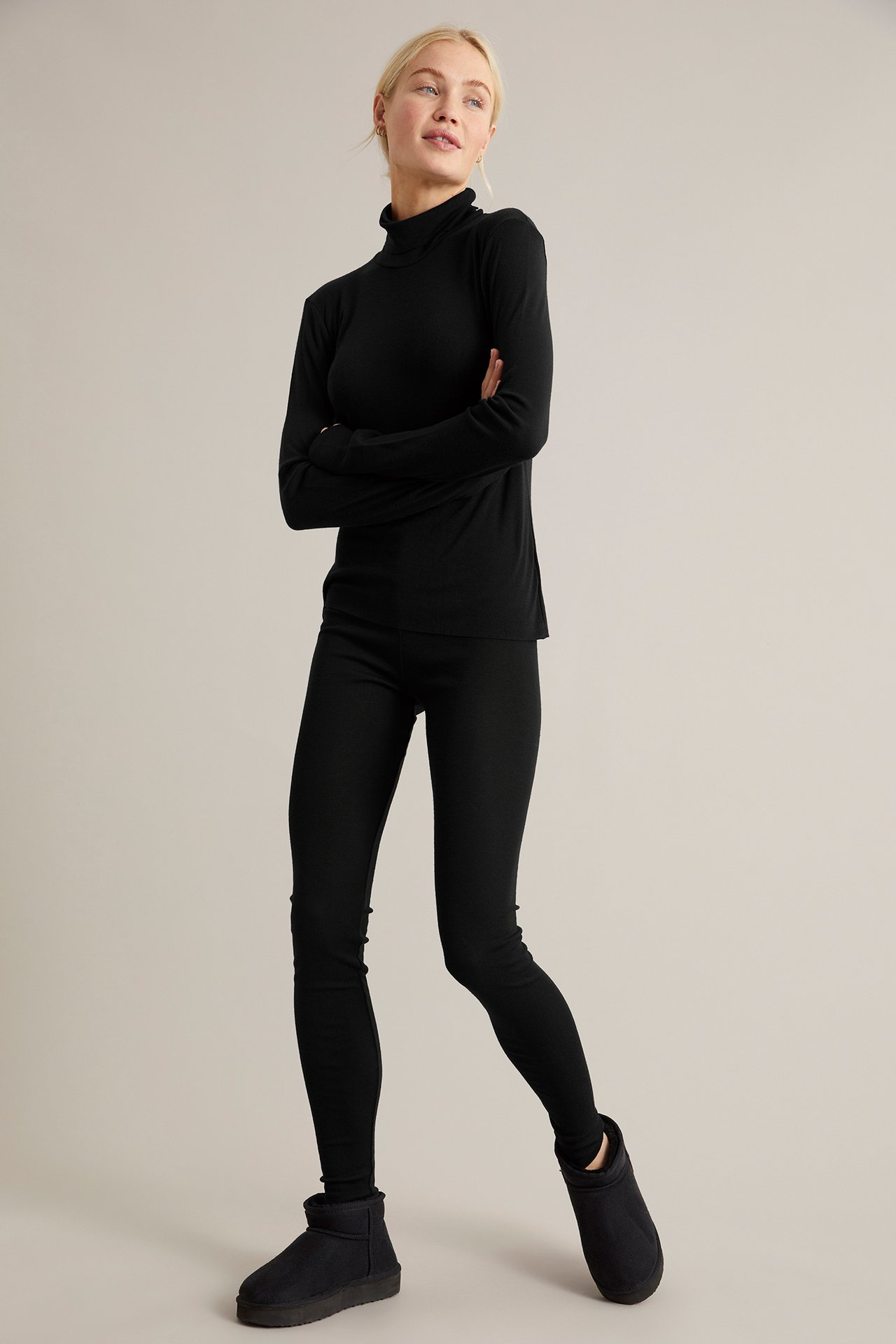 Leggings i merinoull - Svart - 176cm / Storlek: S - 2