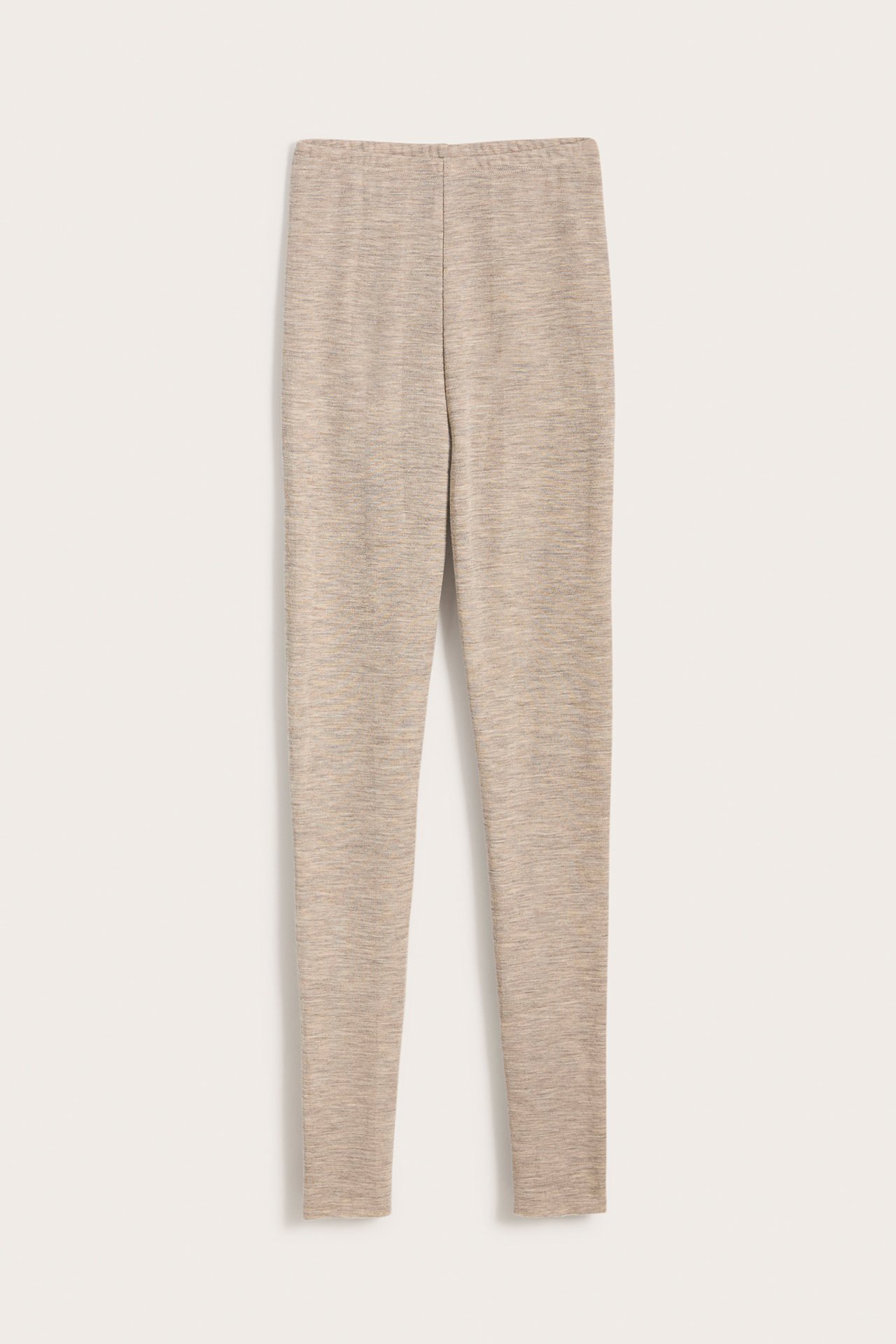 Legginsy z wełny merino - Melanżowy beż - 4