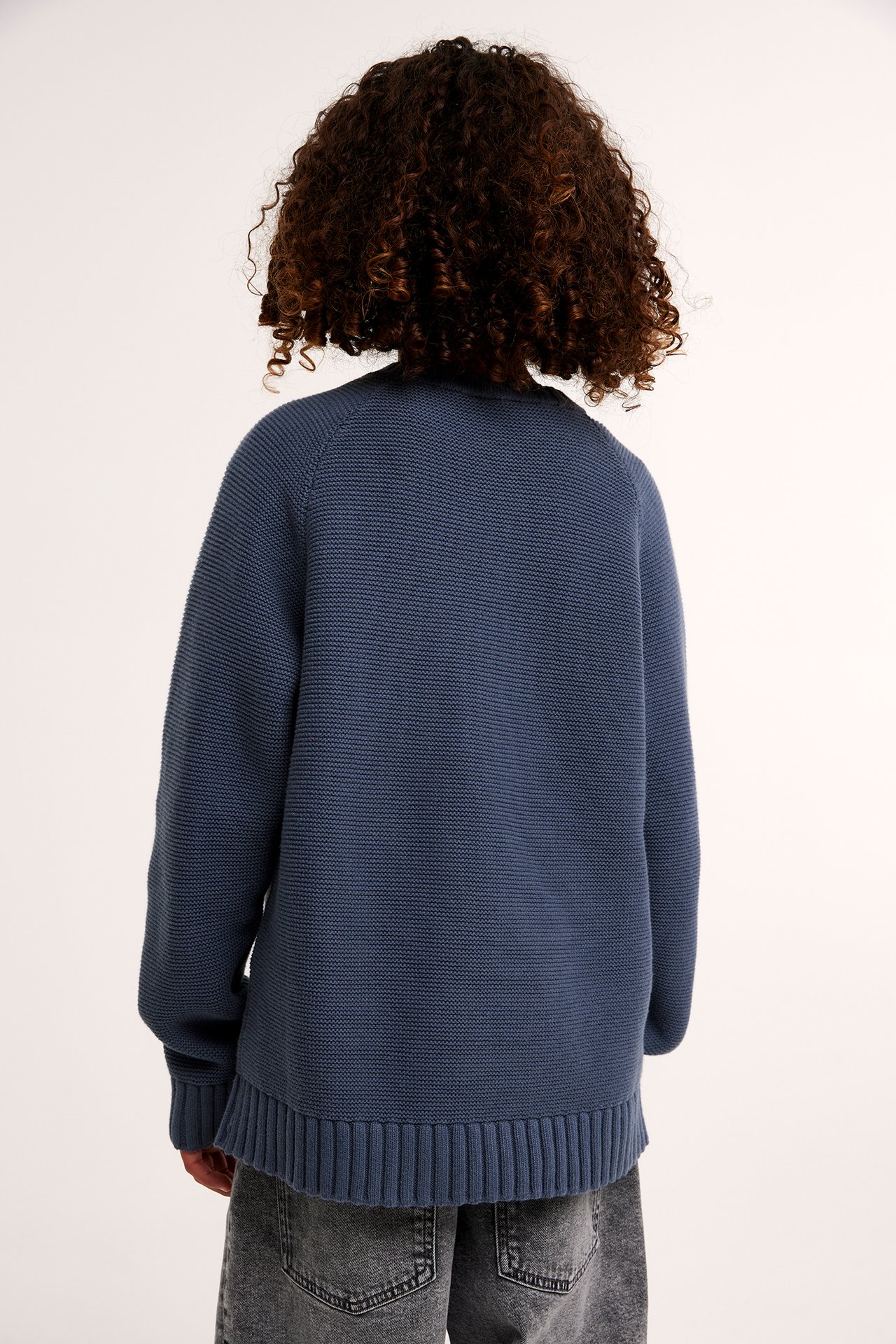 Dzianinowy sweter - Niebieski - 3