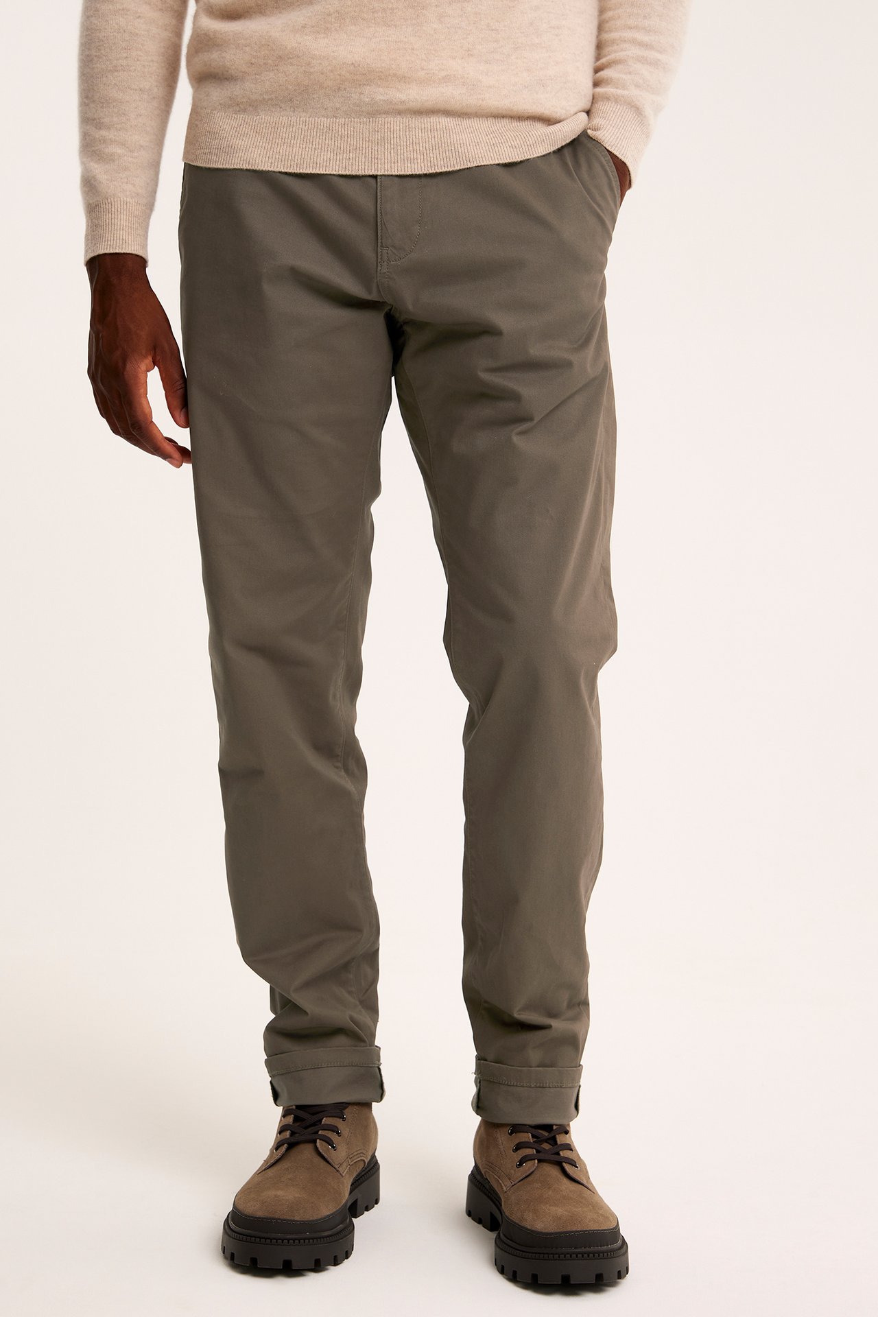 Spodnie chino regular fit - Brązowy - 185cm / Storlek: 33/34 - 4