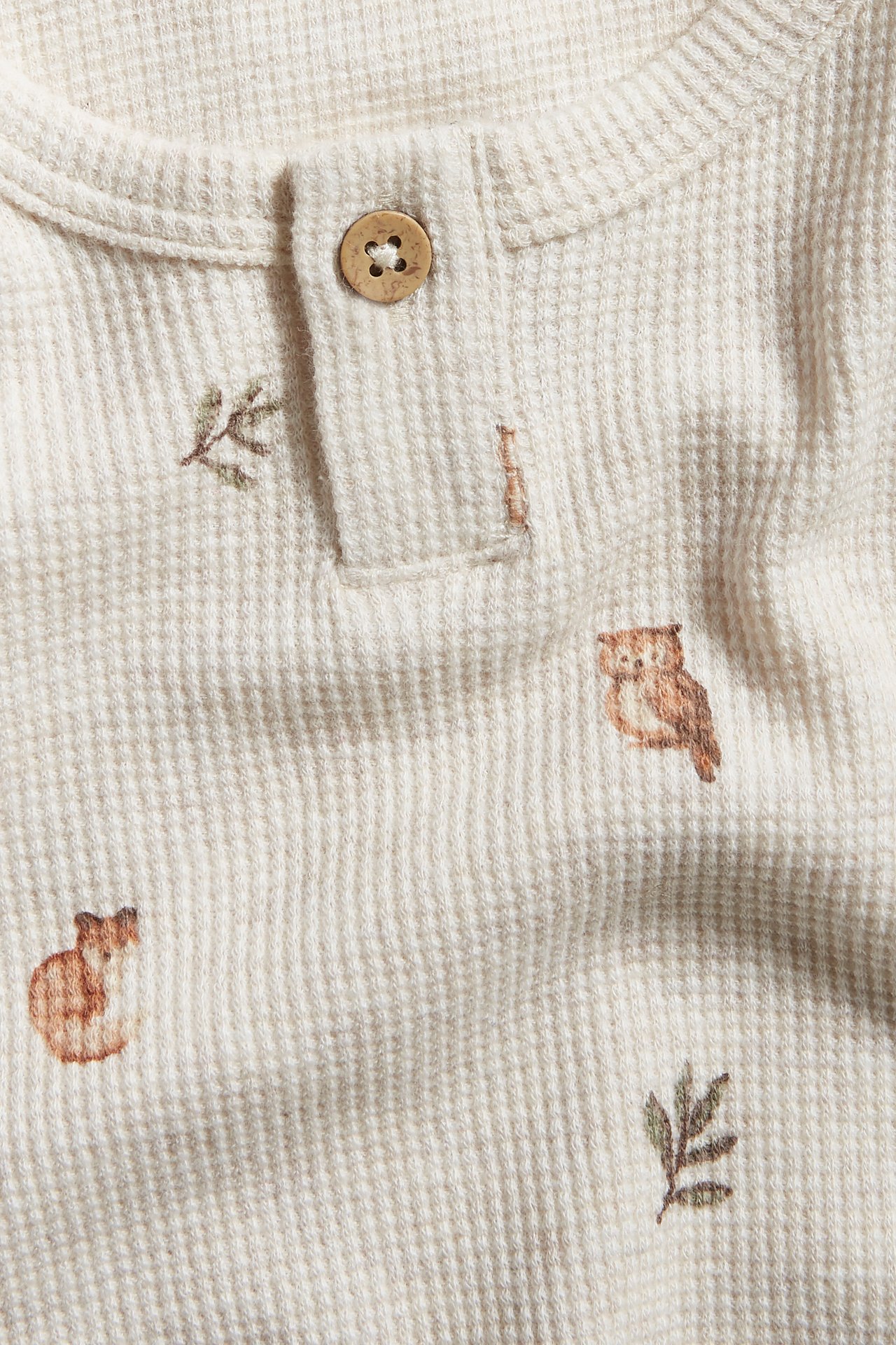 Mønstret body baby - Melert beige - 1
